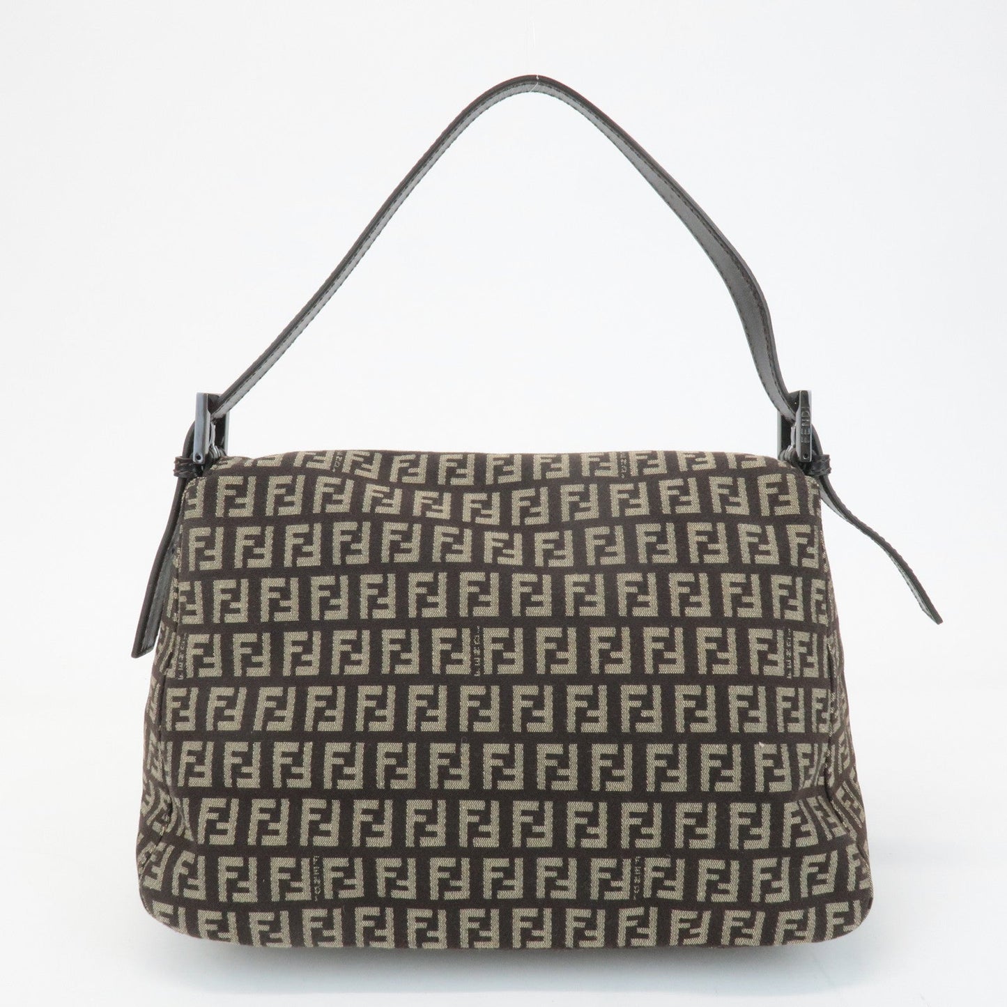 FENDI Mamma Baguette Zucchino Canvas Leather Shoulder Bag 8BR001  d