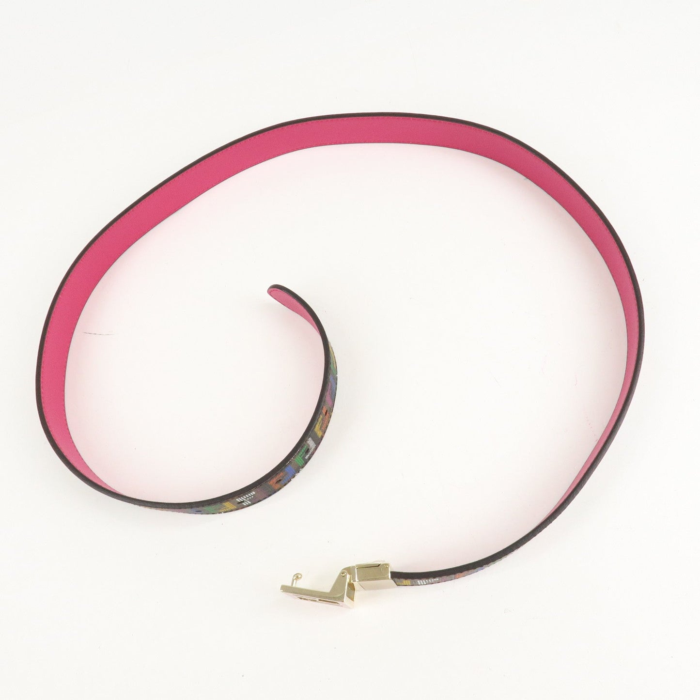FENDI Zucchino PVC FF Logo Belt Multi Color  d