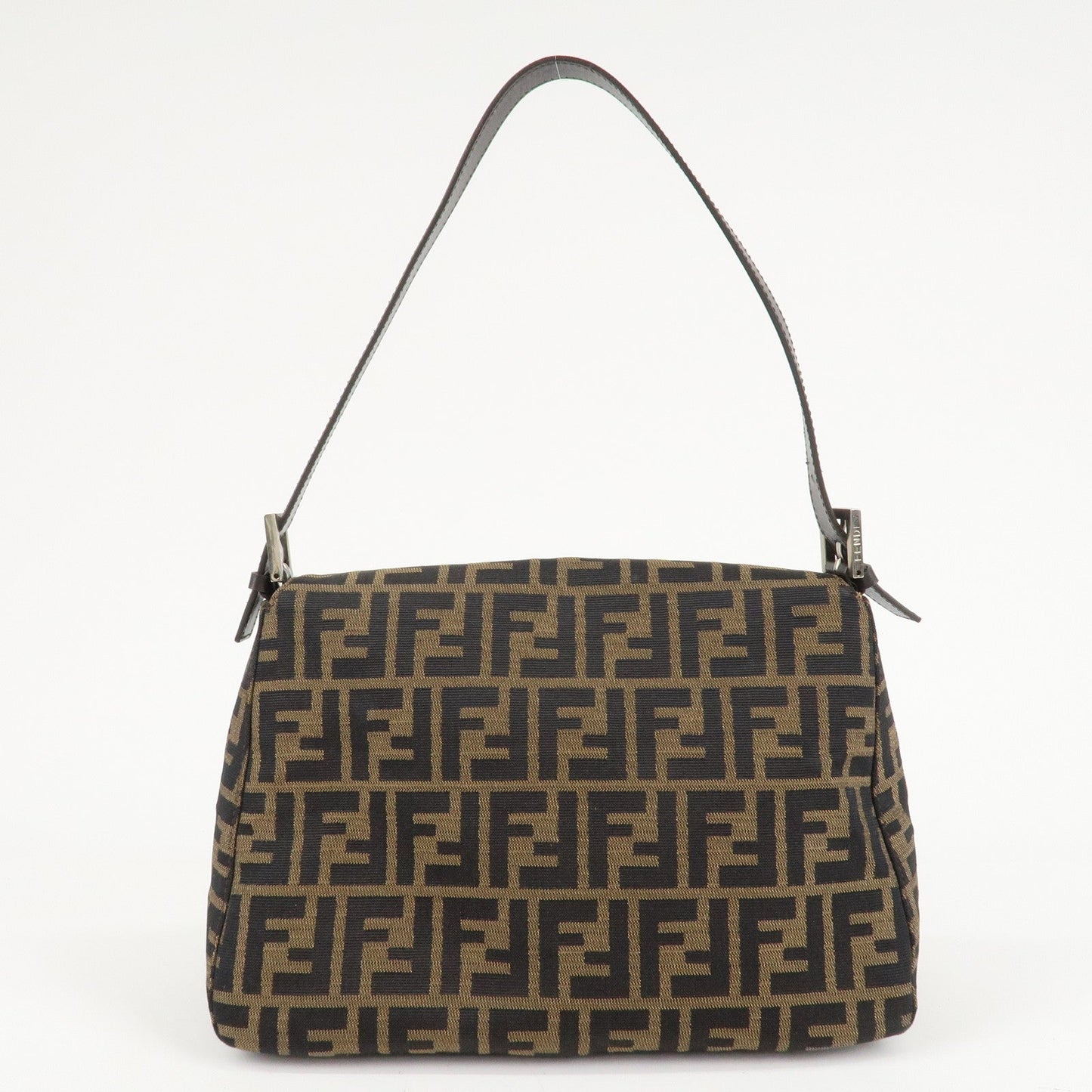 FENDI Mamma Baguette Zucca Canvas Leather Shoulder Bag 26325  d