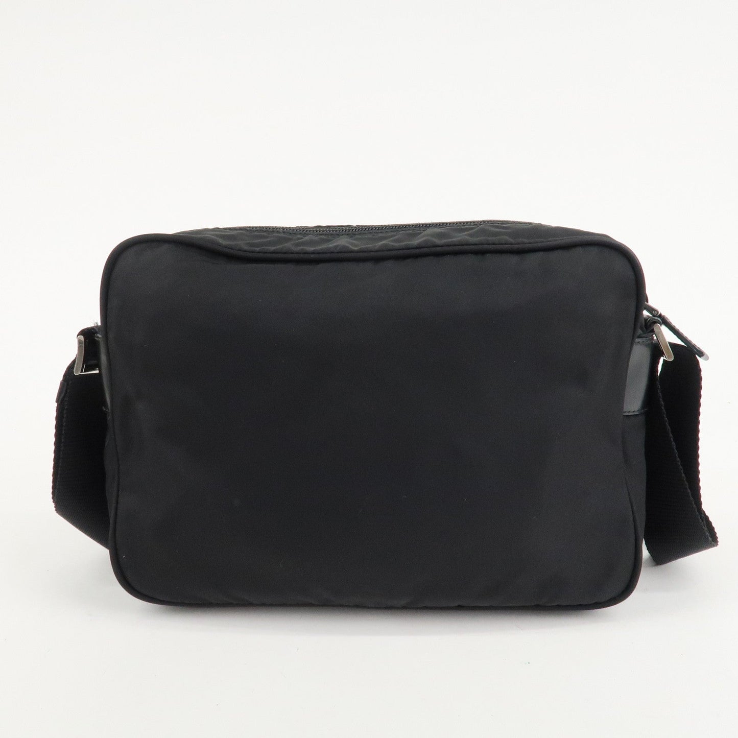 PRADA Logo Nylon Leather Shoulder Bag Crossbody Bag Black  d