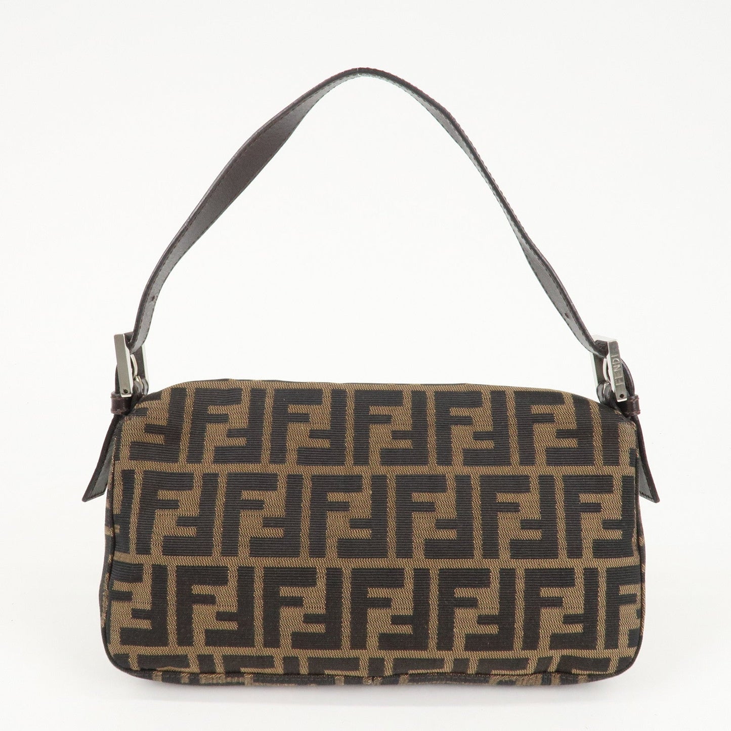 FENDI Mamma Baguette Zucca Canvas Shoulder Bag Brown Black 26424  d