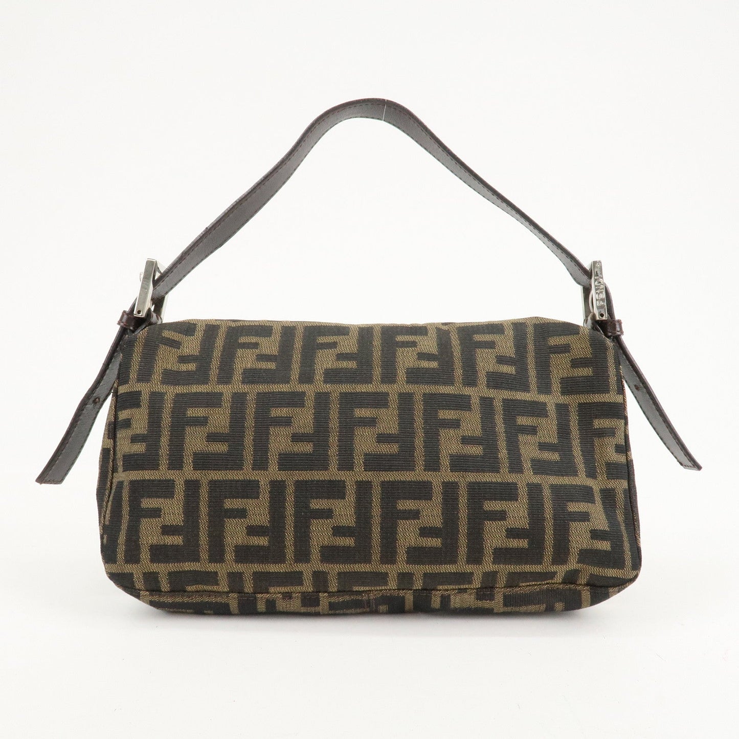 FENDI Mamma Bagguette Zucca Canvas Leather Shoulder Bag 26424  d