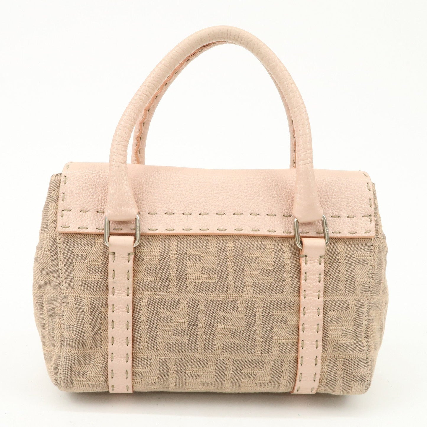 FENDI Zucca Selleria Leather Mini Linda Hand Bag Pink 8BR486  d