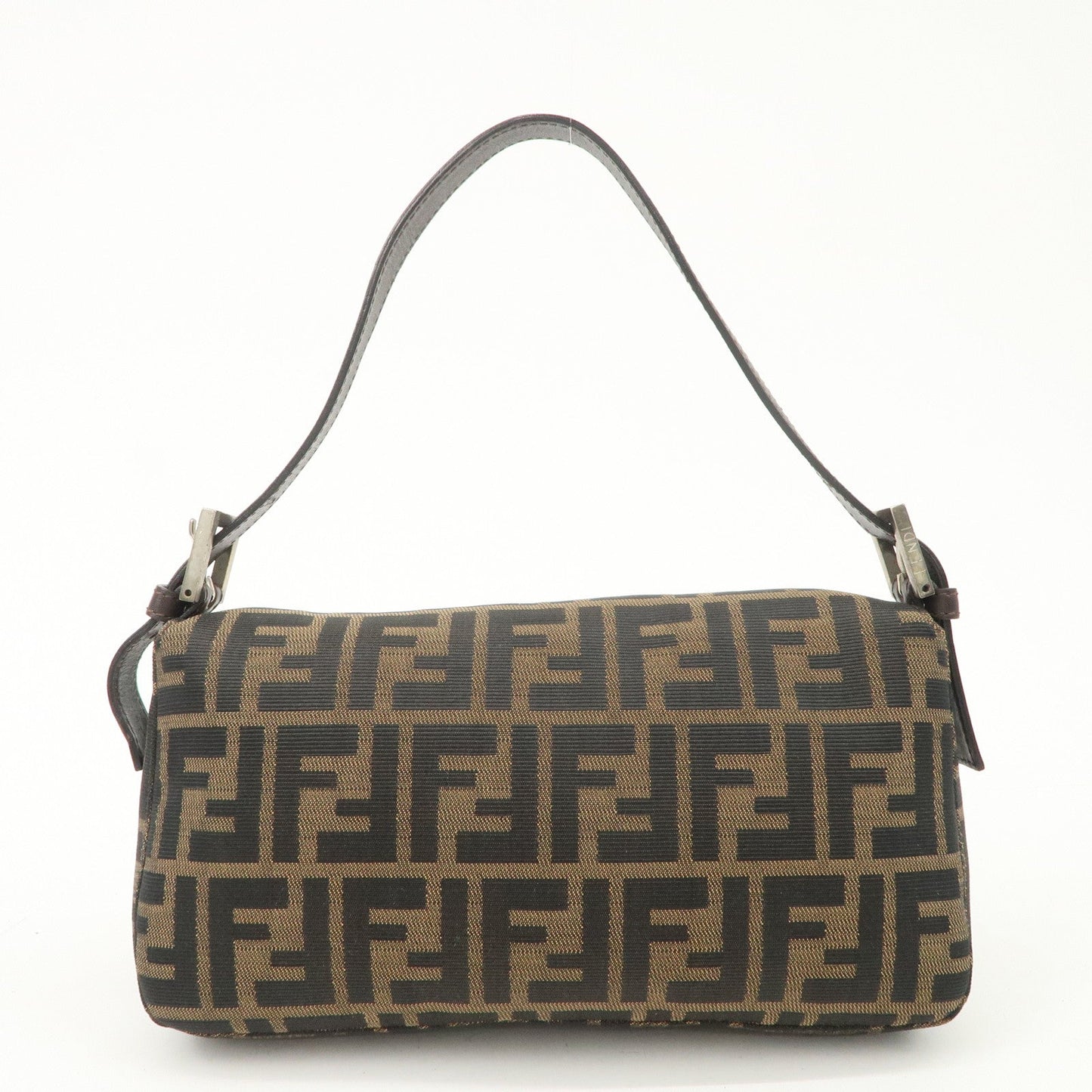 FENDI Zucca Mamma Baguette Canvas Shoulder Bag Brown Black 26424  d