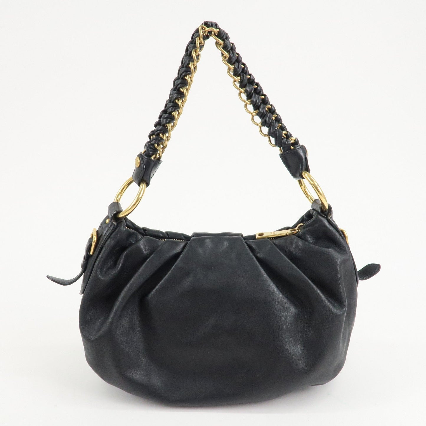 PRADA Leather 2Way Hand Bag Shoulder Bag Black BN2324  d