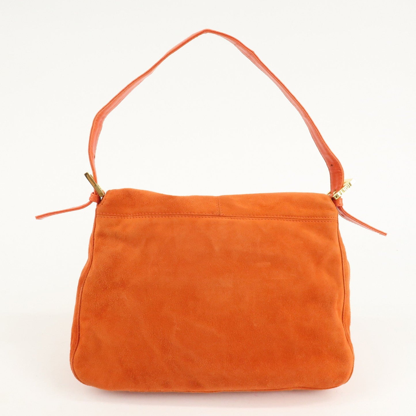 FENDI Mamma Baguette Suede Leather Shoulder Bag Orange 26325  d
