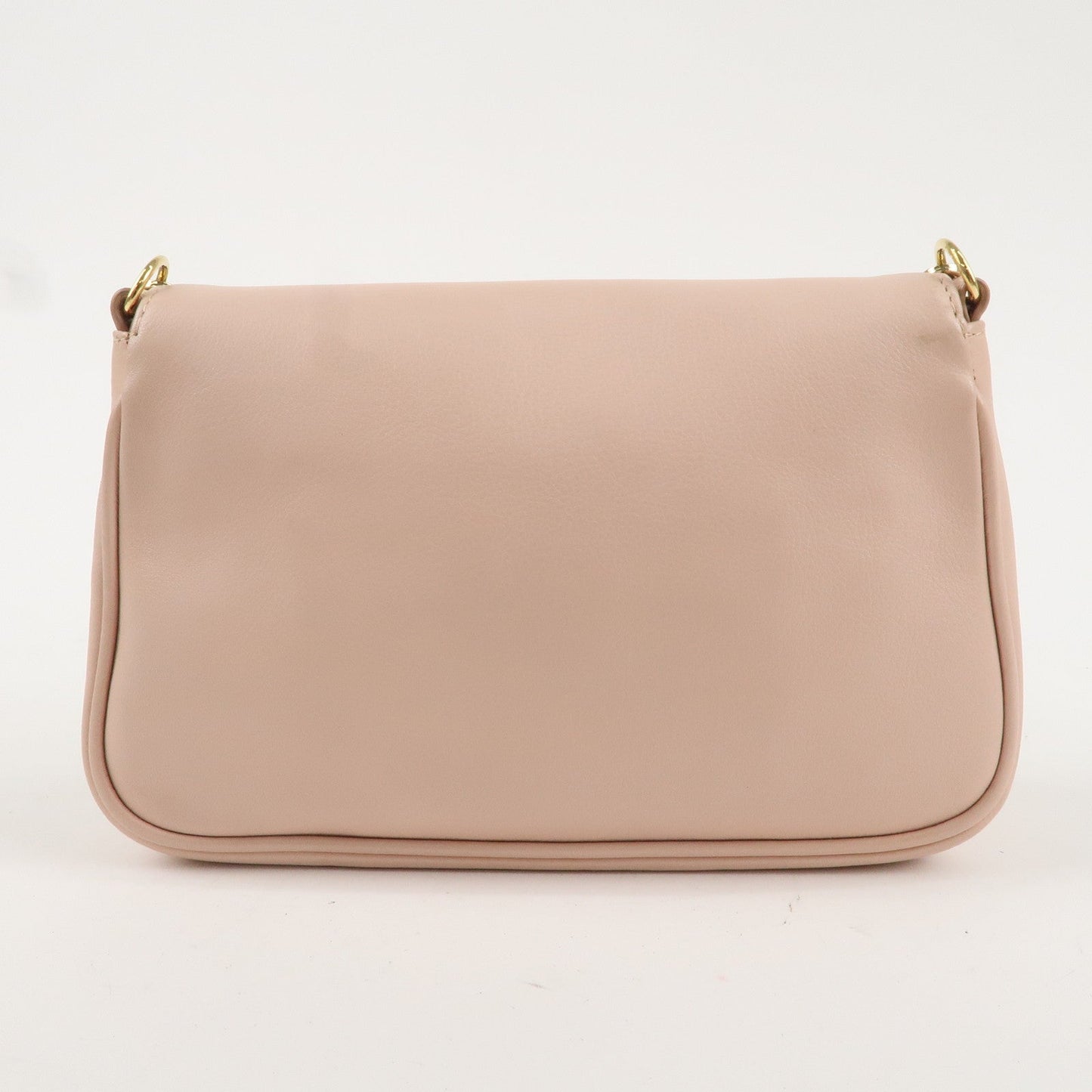 FENDI Leather Chain Shoulder Bag Purse PInk Beige 8M0276