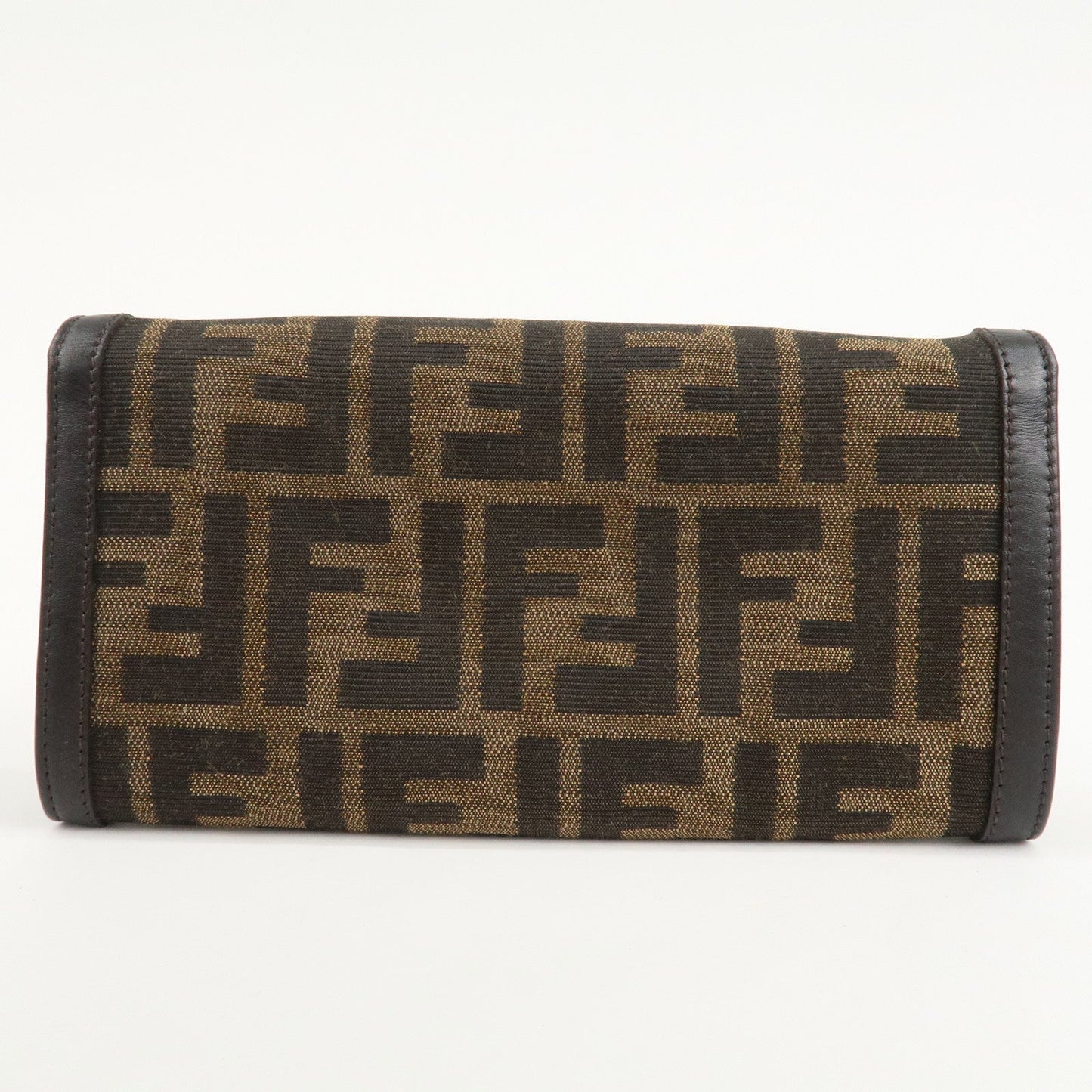 FENDI Zucca Canvas Leather Long Wallet Brown 8M0000  d