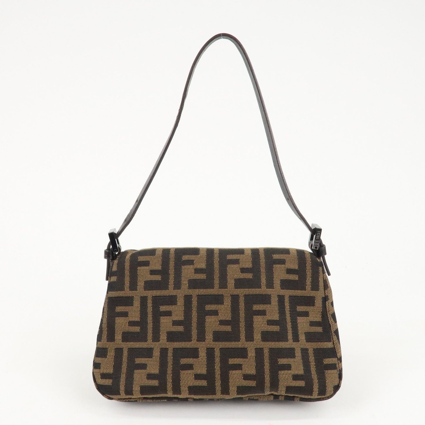 FENDI Mini Mamma Baguette Zucca Shoulder Bag Black Brown 8BR180  d