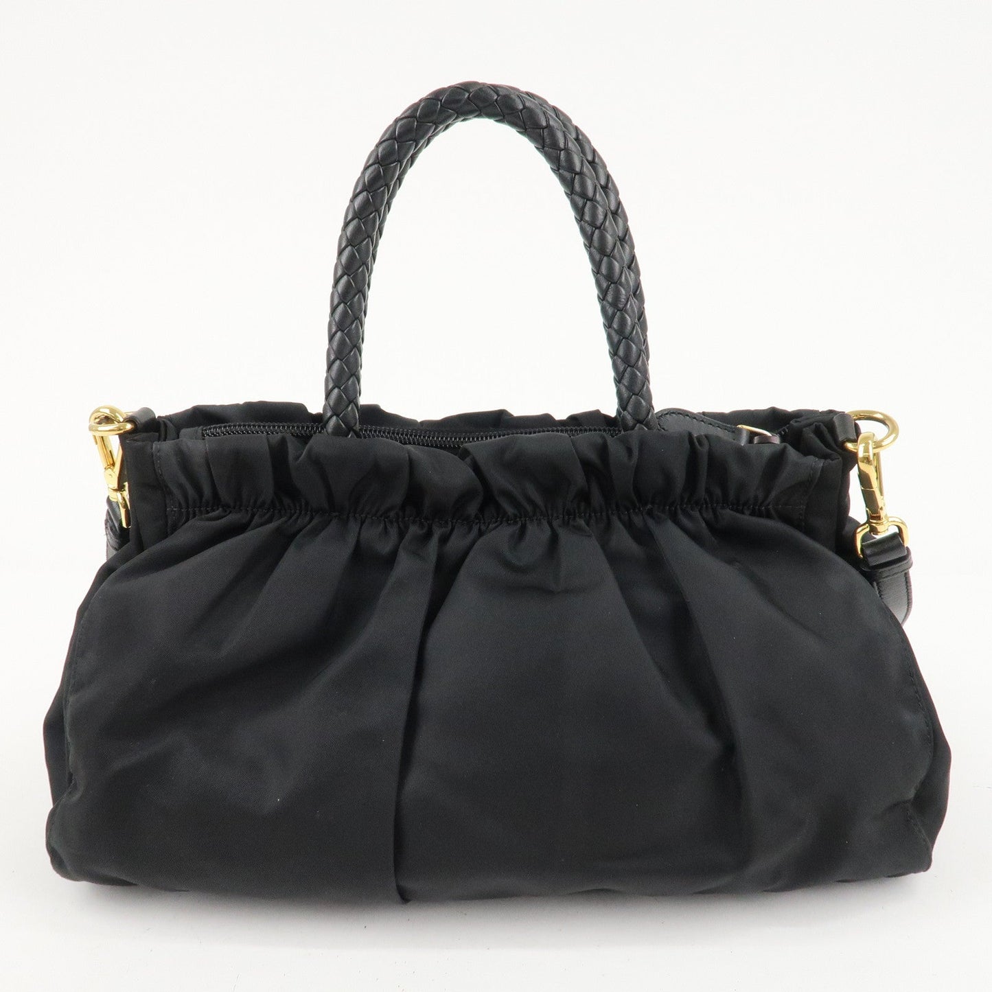 PRADA Nylon Leather Ribbon 2Way Shoulder Bag Black BN1631  d