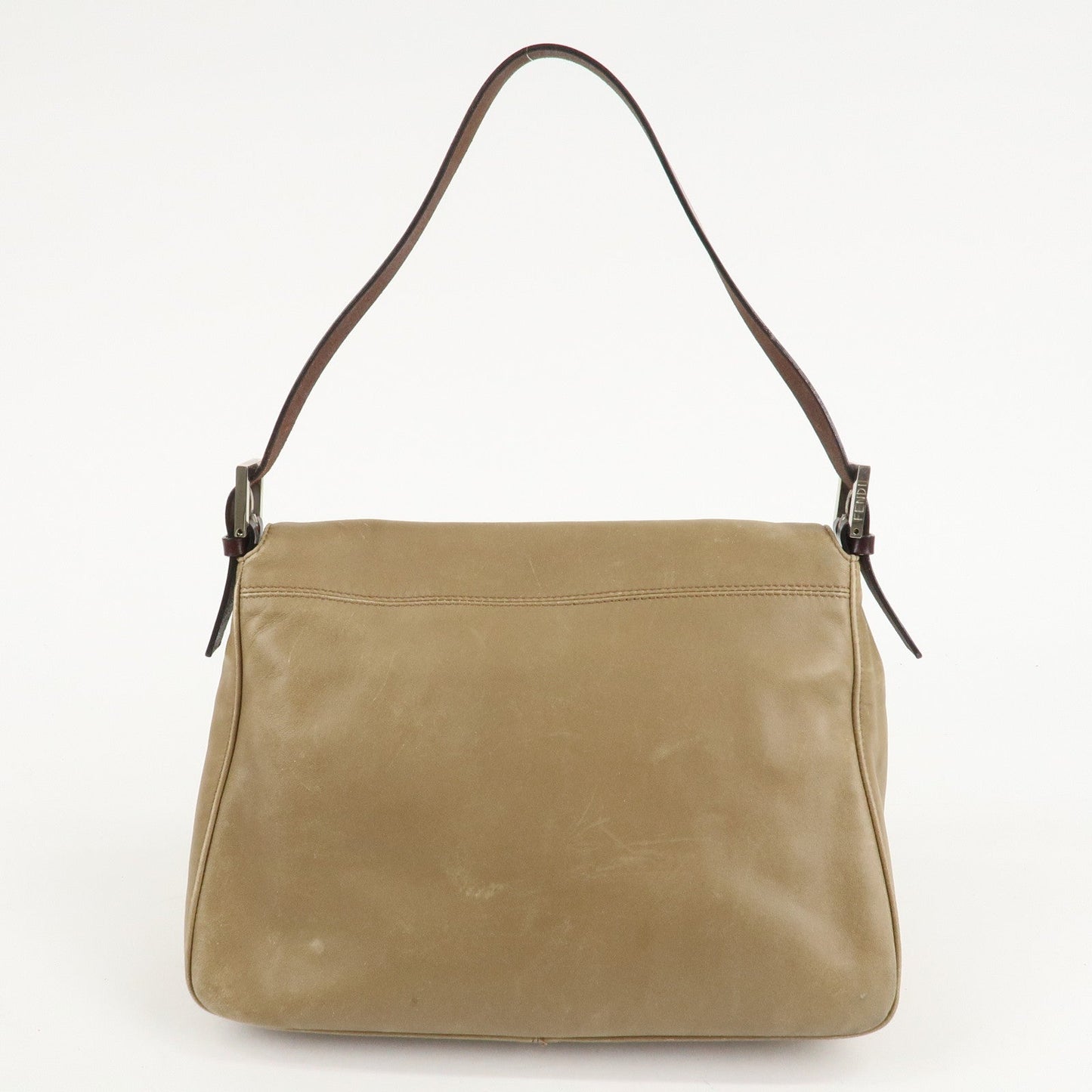 FENDI Mamma Baguette Leather Shoulder Bag Hand Bag Beige  d