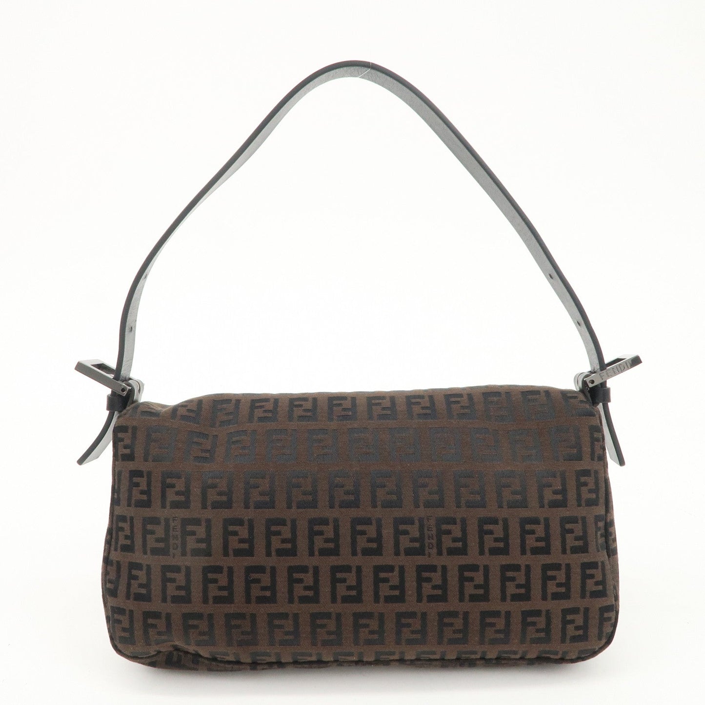FENDI Mamma Baguette Zucchino Leather Shoulder Bag Brown 8BR000  d