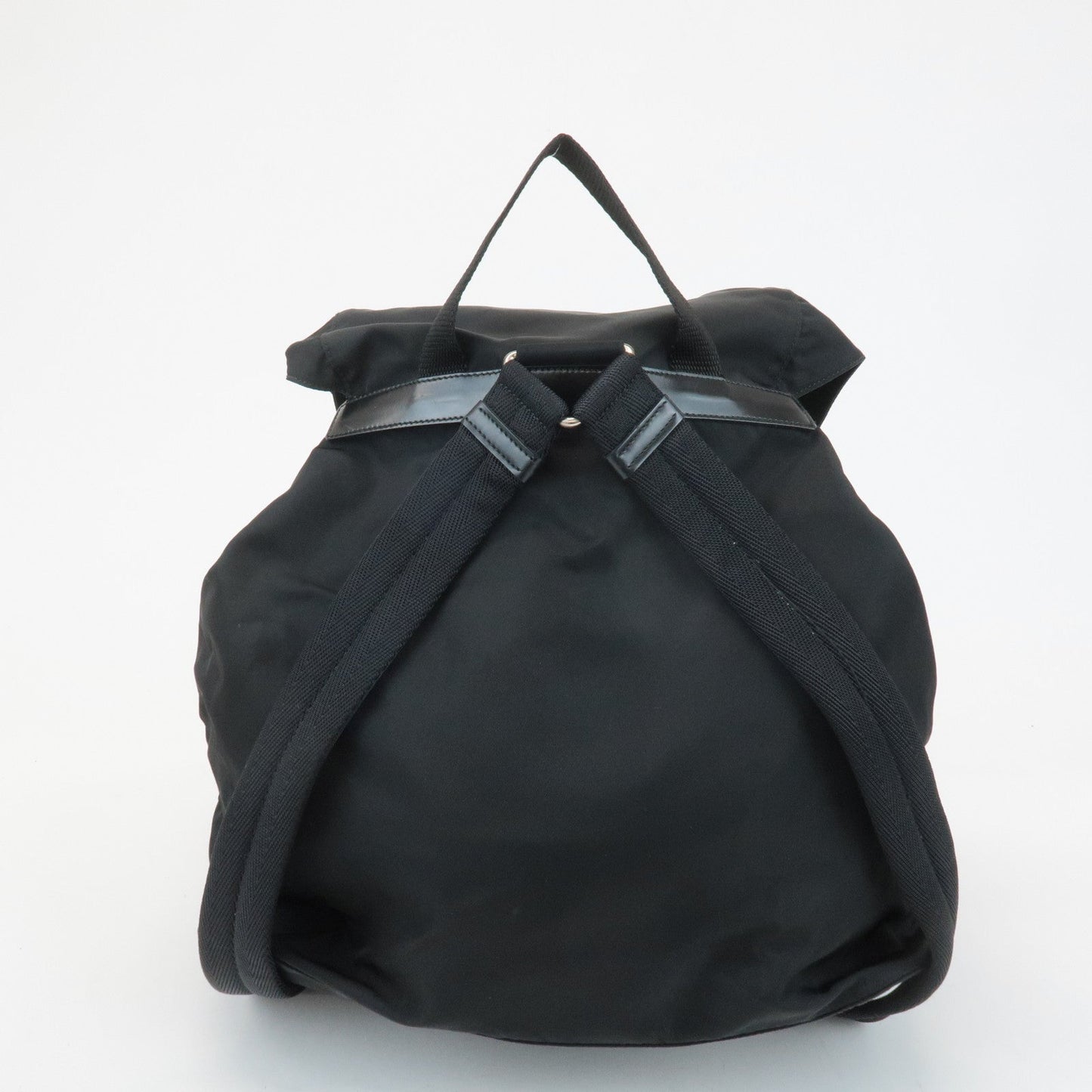 PRADA Triangle Logo Nylon Leather Back Pack Ruck Sack Black B2811  d