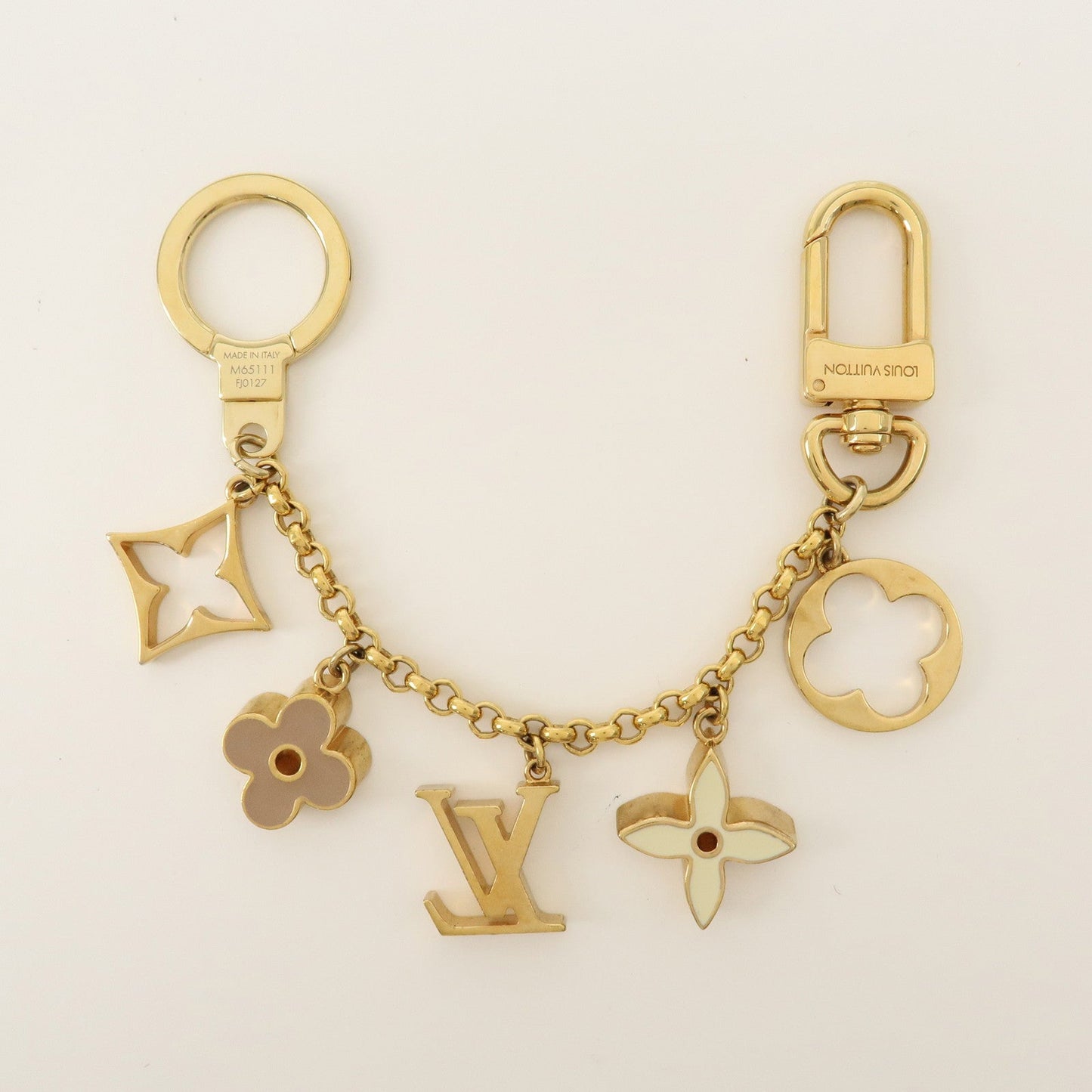 Louis Vuitton  Chain Fleur de Monogram LV Logo Bag Charm M65111