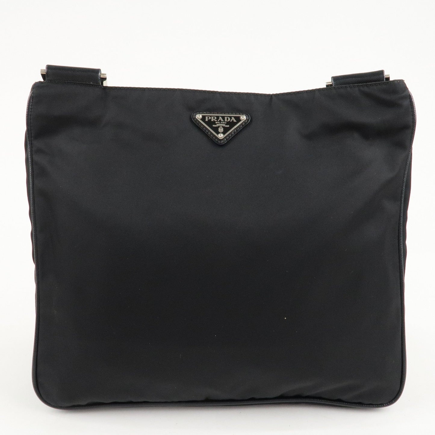 PRADA Logo Nylon Leather Shoulder Bag Crossbody Bag Black  d