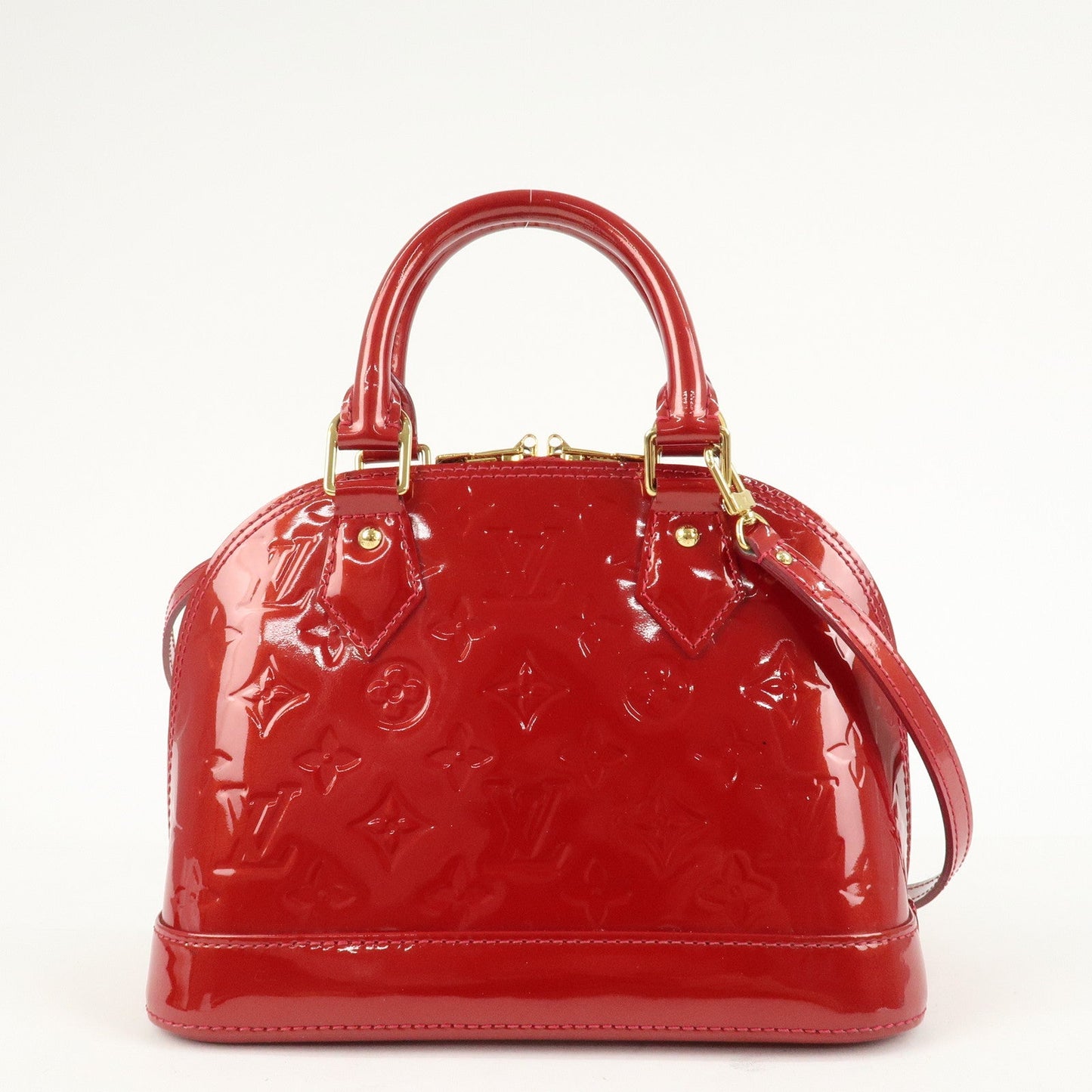 Louis Vuitton Monogram Vernis Alma BB 2Way Bag Red M91606  d