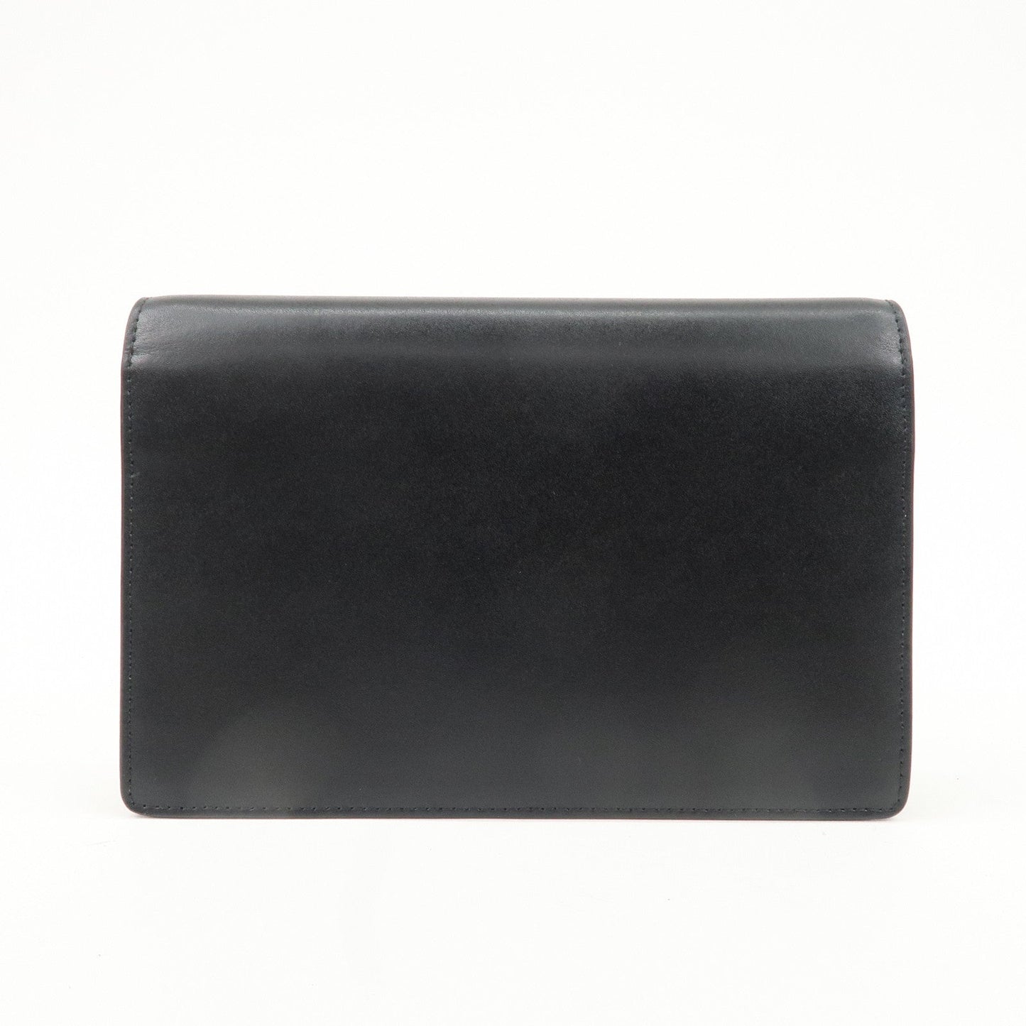 FENDI F is FENDI Leather Chain Wallet Clutch Bag Black 8BS006  d
