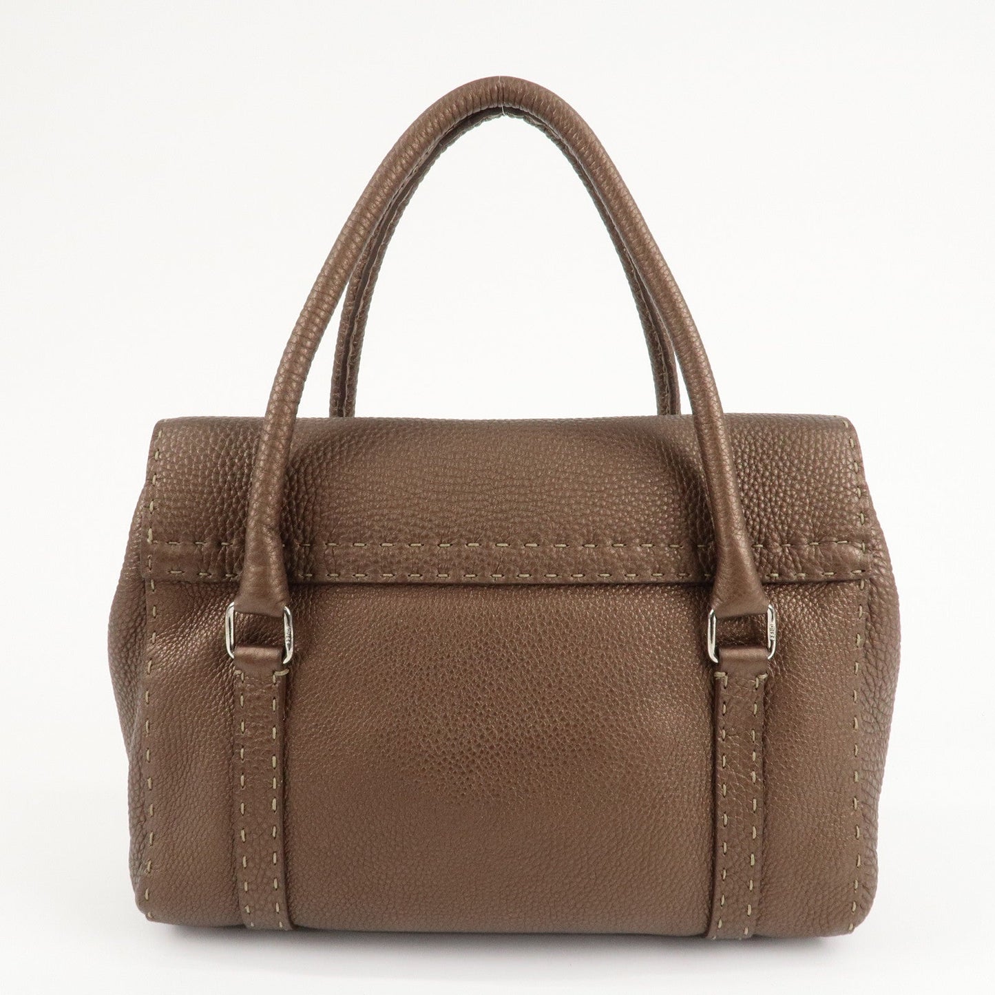 FENDI Selleria Leather Linda Hand Bag Brown 8BR547  d