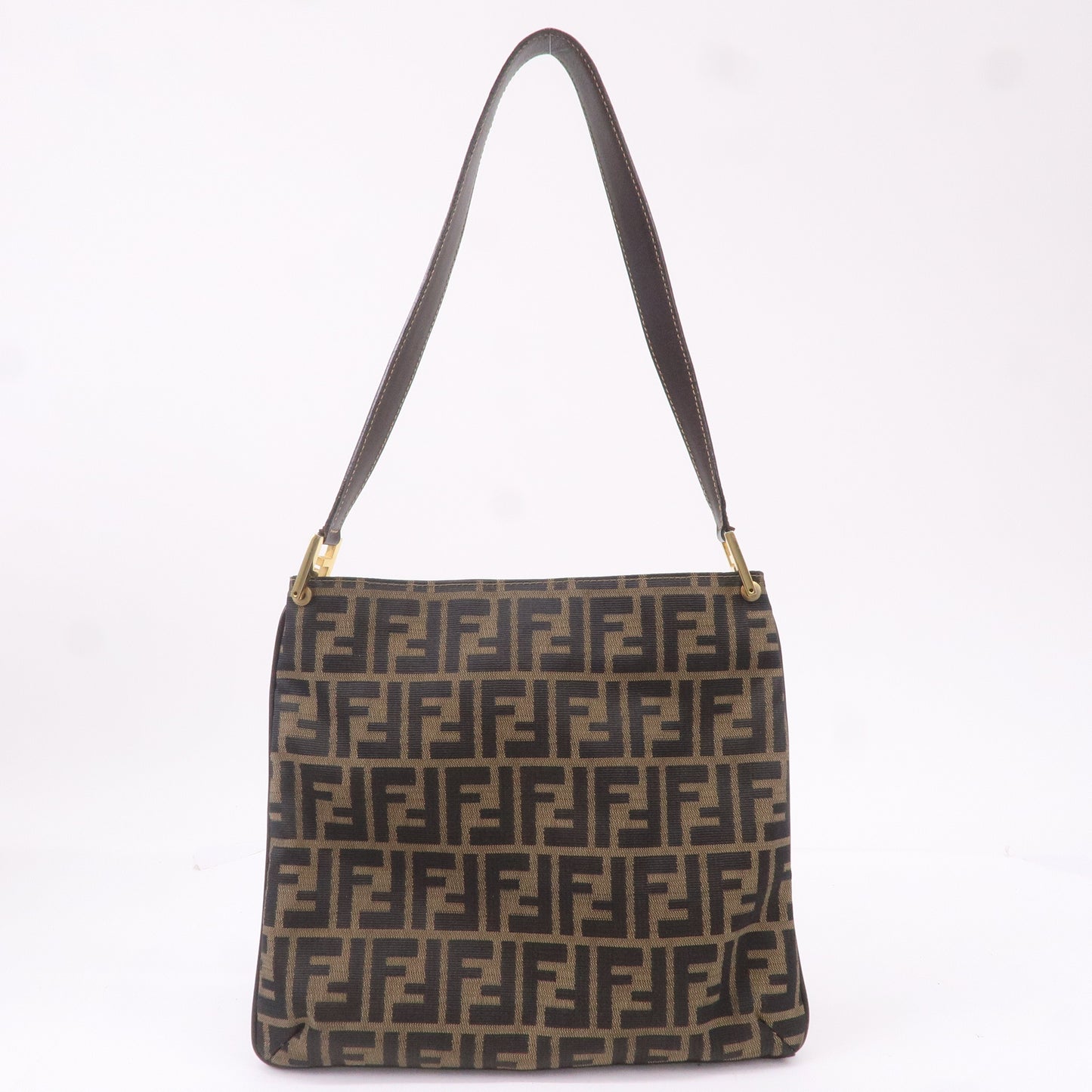 FENDI Zucca Canvas Leather Shoulder Bag 15082