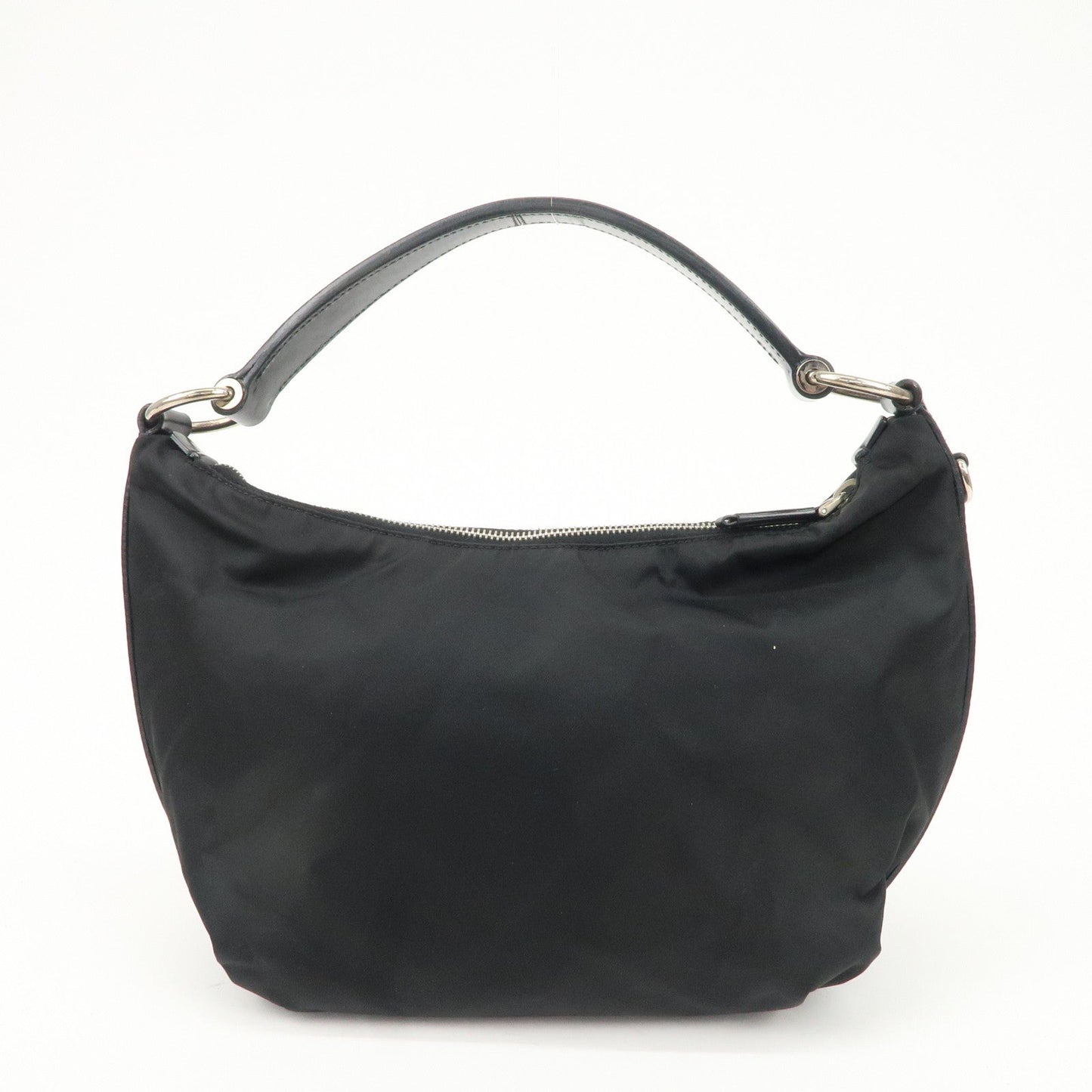 PRADA Nylon Leather Embroidery Shoulder Bag Hand Bag Black  d