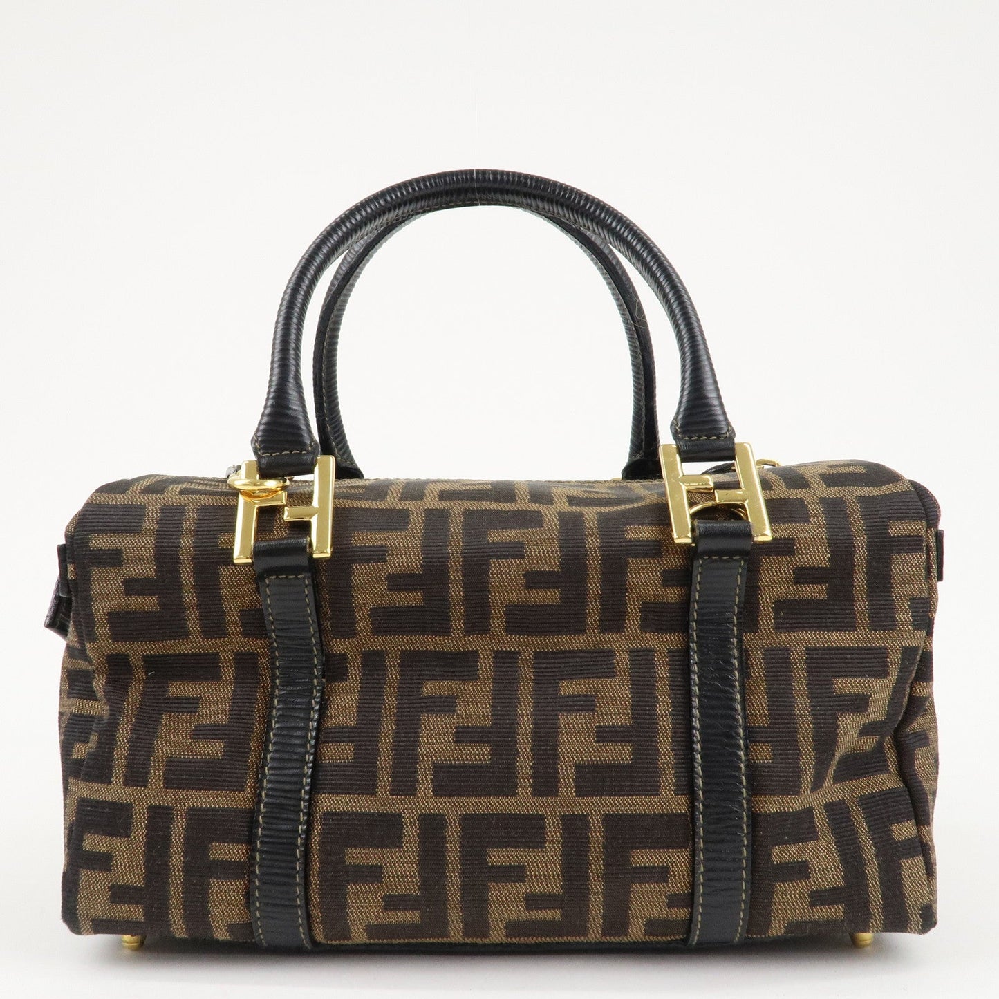 FENDI Zucca Canvas Leather 2WAY Bag Brown Black 261470  d
