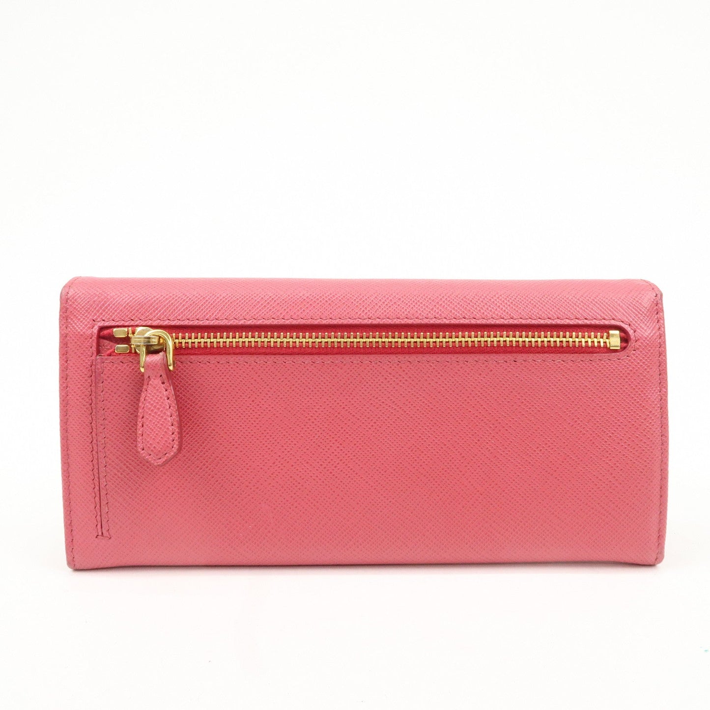 PRADA Saffiano Leather Bi Fold Long Wallet Pink 1MH132  d