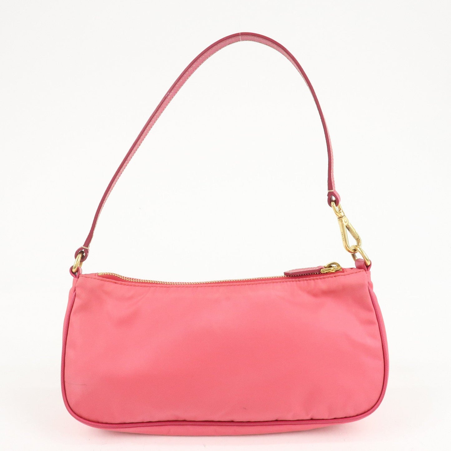 PRADA Nylon Saffiano Leather Shoulder Bag Hand Bag Pink  d