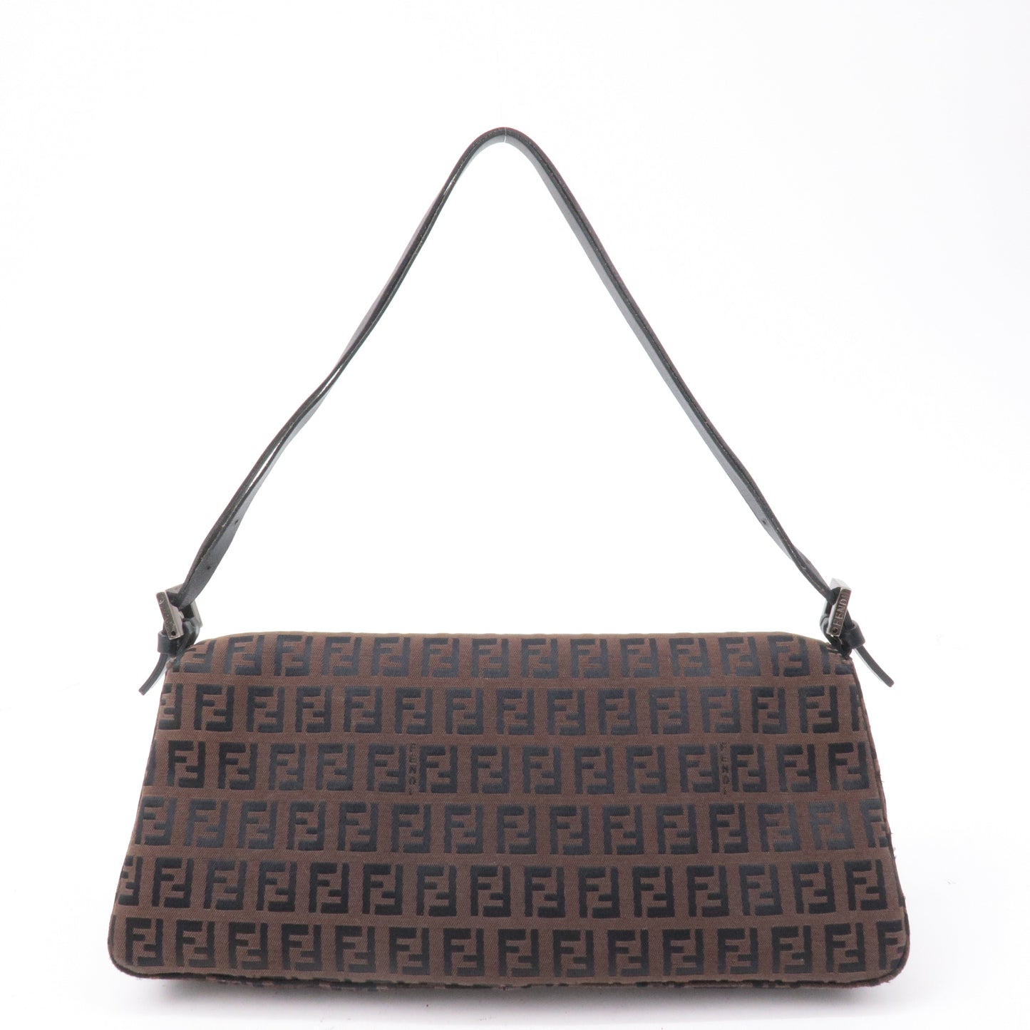 FENDI Mamma Baguette Zucchino Canvas Leather Hand Bag 8BR181