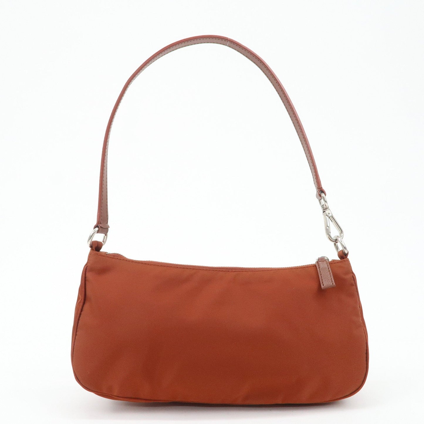 PRADA Logo Nylon Leather Shoulder Bag Hand Bag Pouch Brown  d