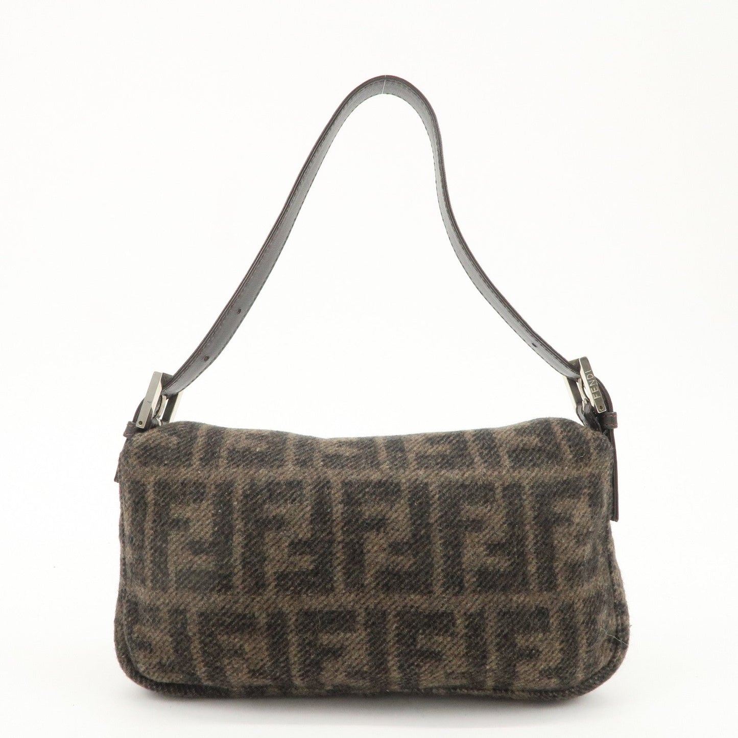 FENDI Mamma Buguette Zucca Wool Leather Shoulder Bag 26424  d