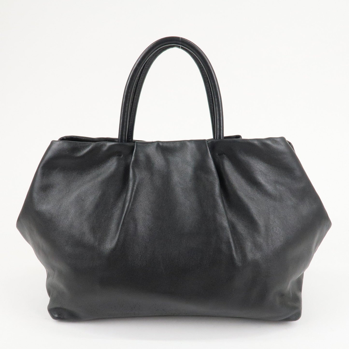 PRADA Nappa Leather Ribbon Tote Bag Hand Bag NERO Black BN1601  d