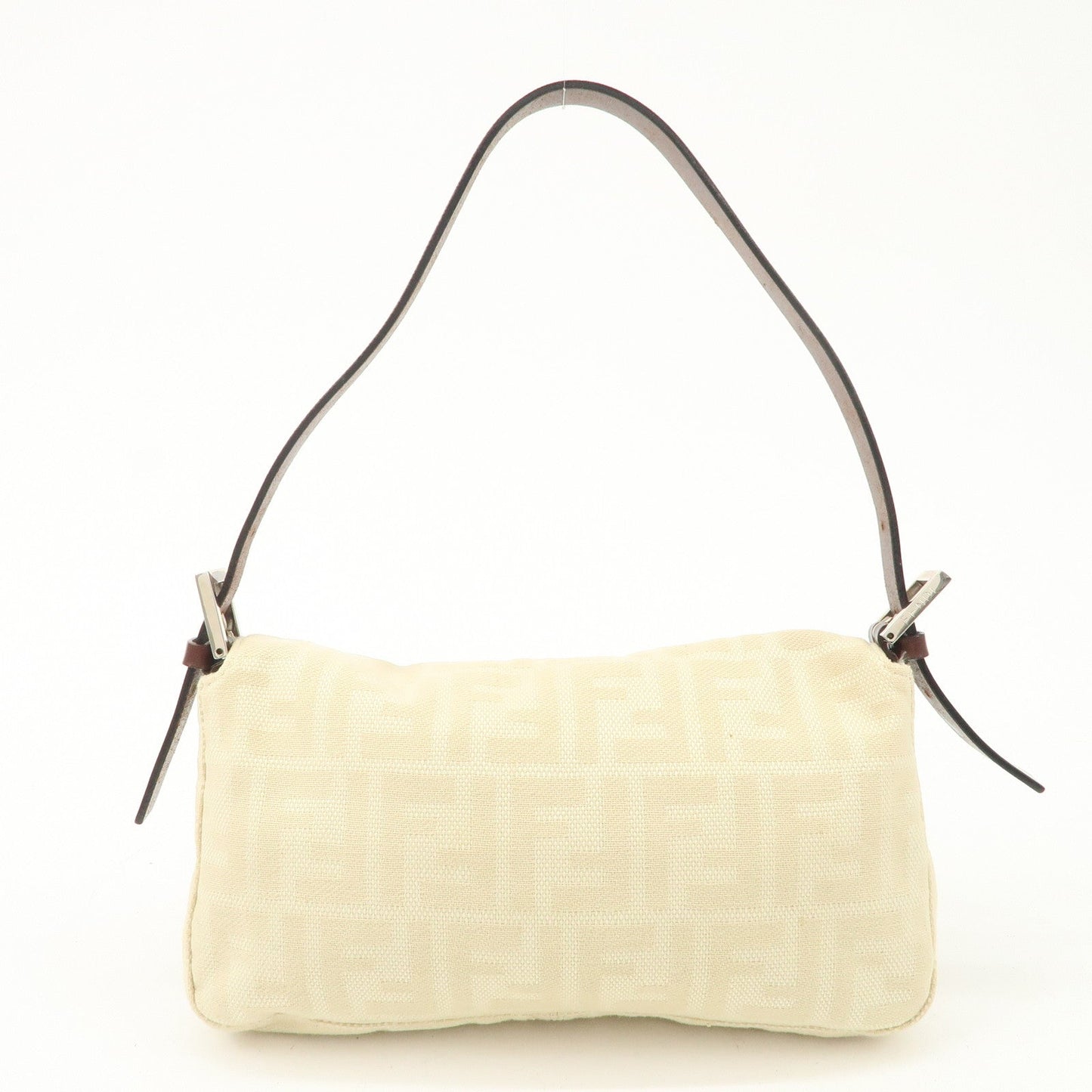 FENDI Zucca Mamma Baguette Canvas Shoulder Bag Beige White 26424  d