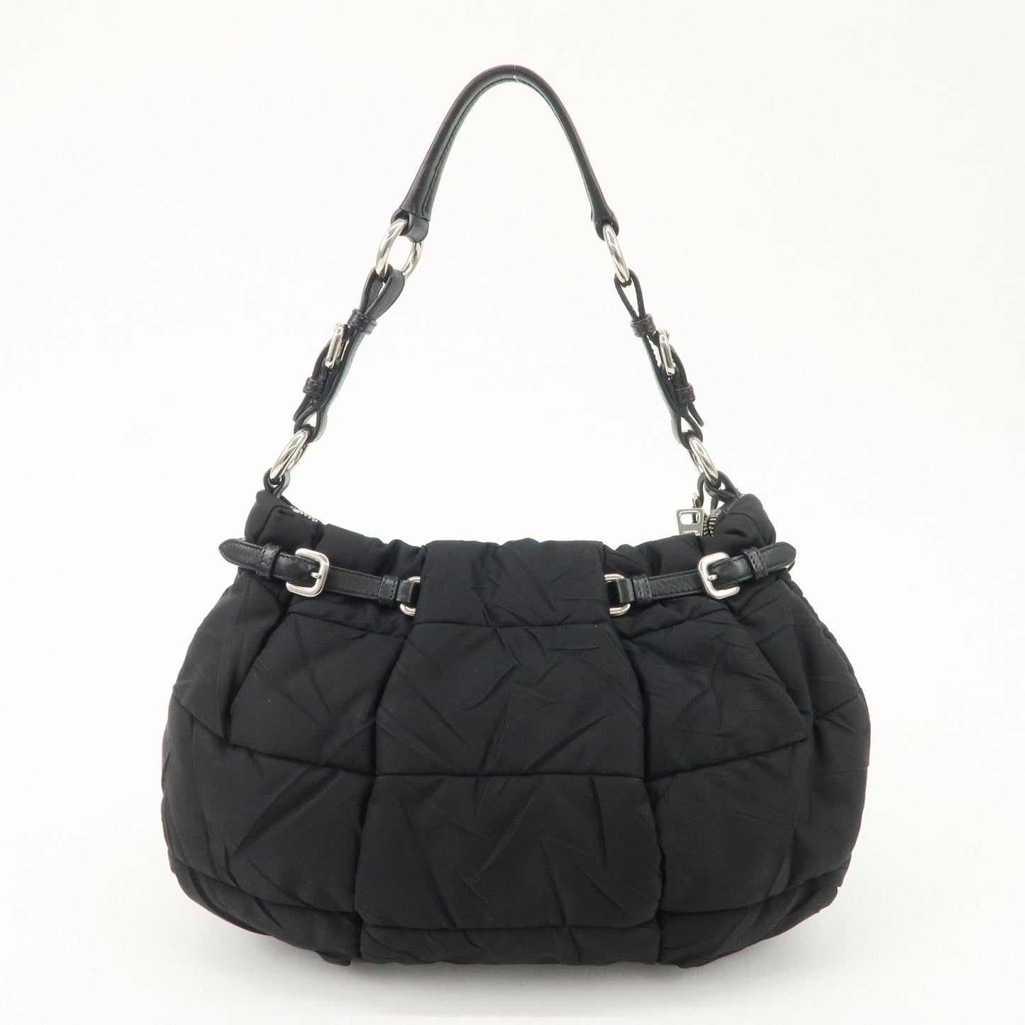 PRADA Crispy Nylon Leather Shoulder Bag Black BR3808  d