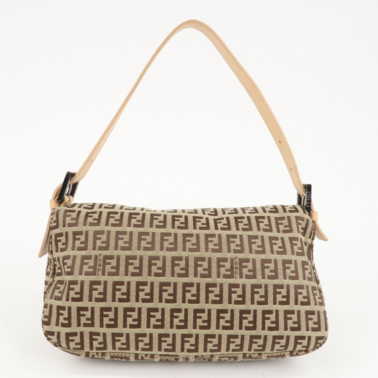 FENDI Zucchino Canvas Leather Shoulder Bag Beige 8BR003  d