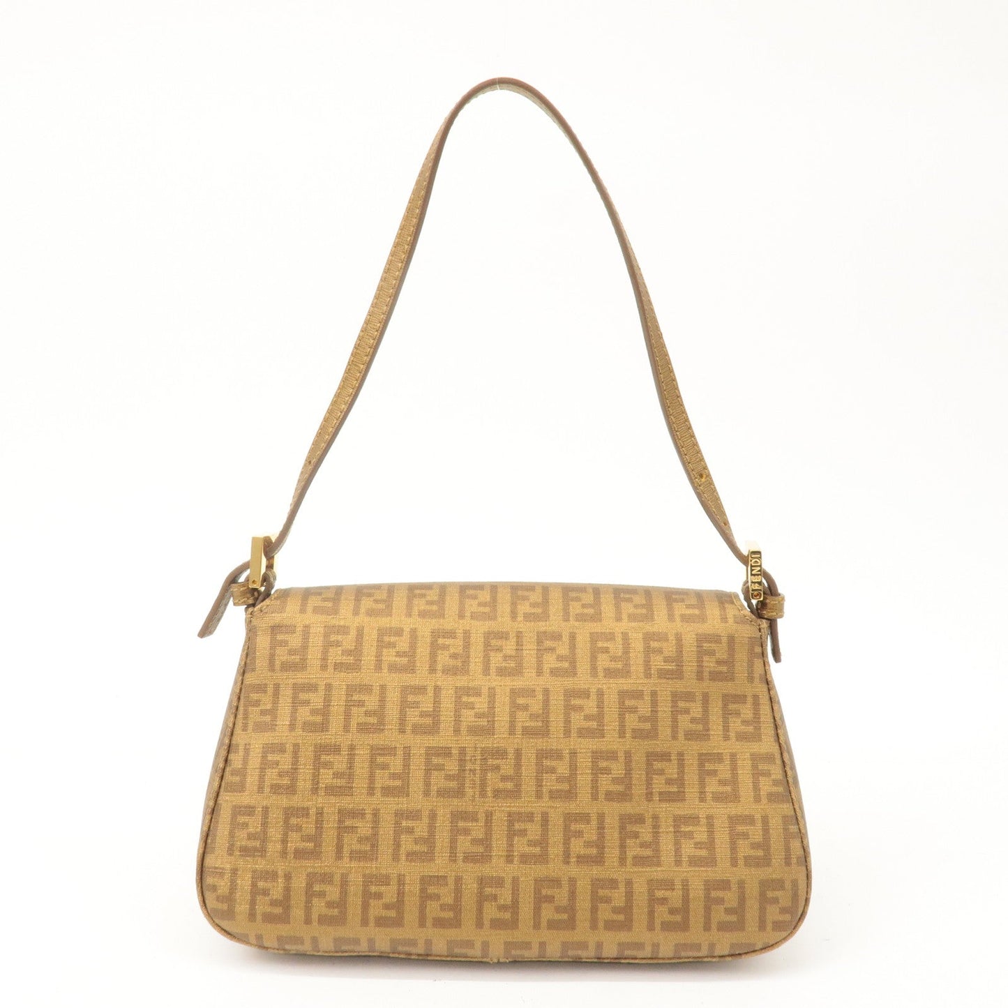 FENDI Zucchino Mamma Baguette PVC Leather Shoulder Bag 8BR180