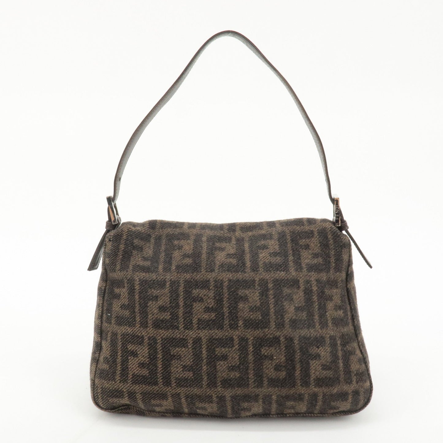 FENDI Mamma Baguette Zucca Wool Leather Shoulder Bag 26325  d