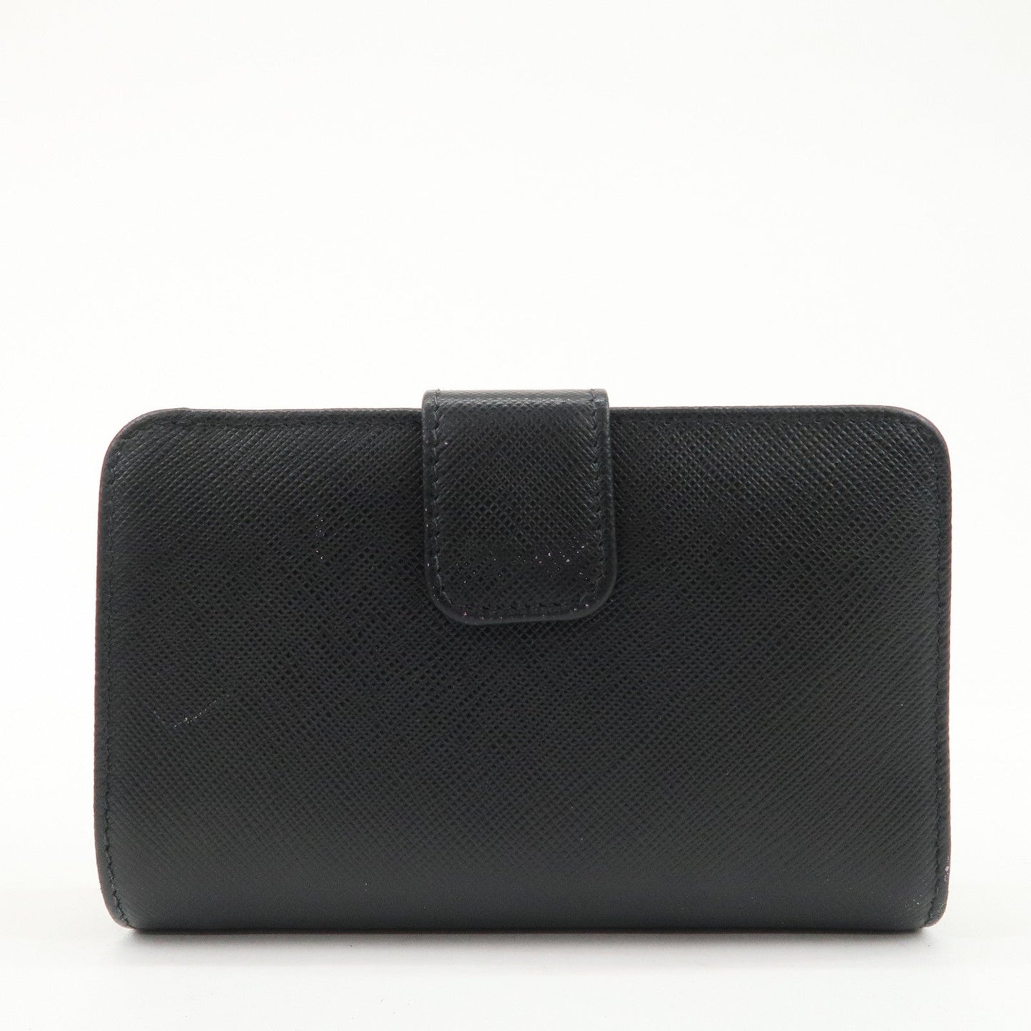 PRADA Saffiano Leather Bi-Fold Wallet Purse Black 1ML225  d