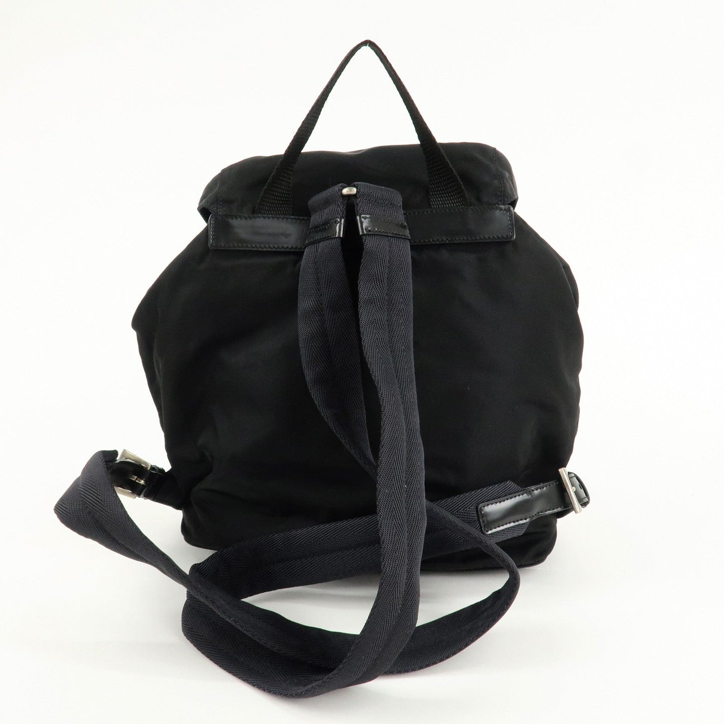 PRADA Triangle Logo Nylon Leather Back Pack Black B5885  d