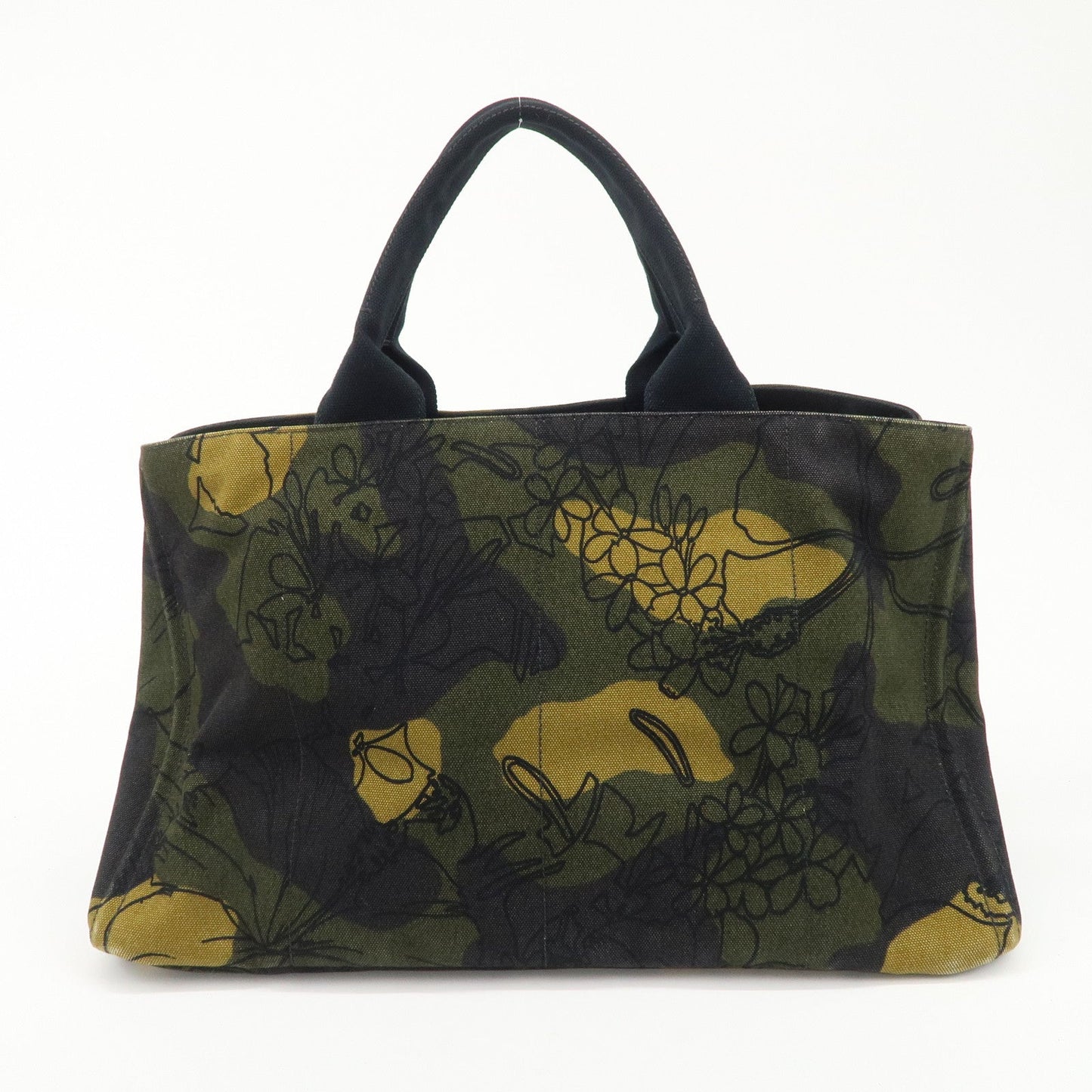 PRADA Logo Canapa Large Canvas Tote Hand Bag Camouflage BN1872  d