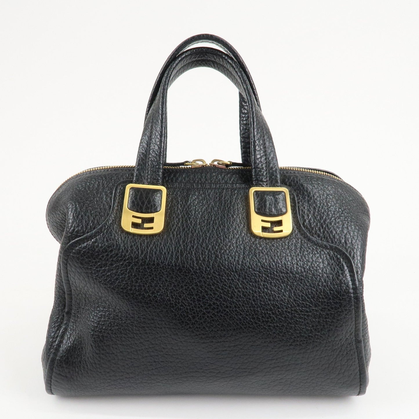 FENDI Chameleon Leather 2WAY Bag Hand Bag Black 8BL114  d
