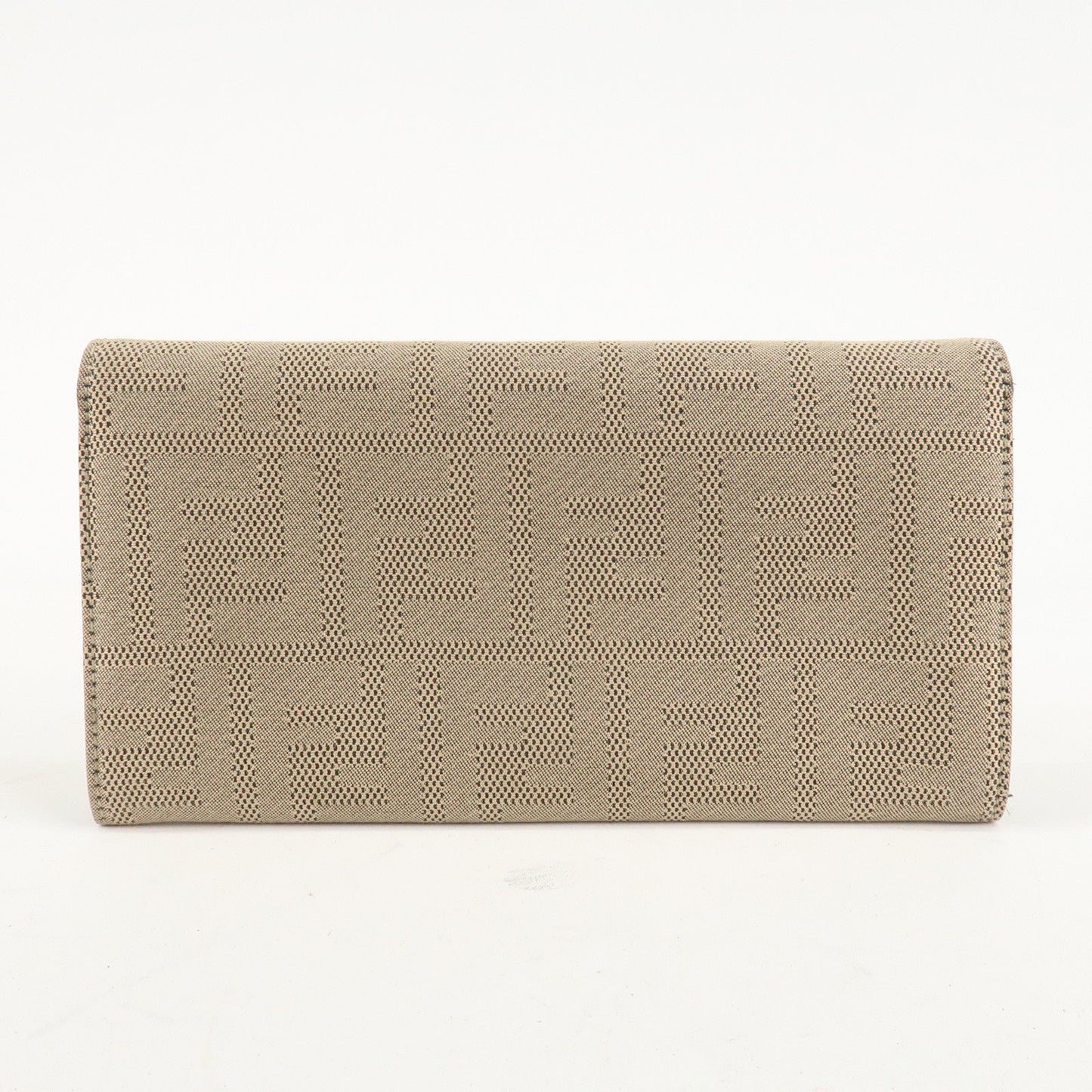 FENDI Zucca Print Canvas Leather Long Wallet Brown 8M0000  d