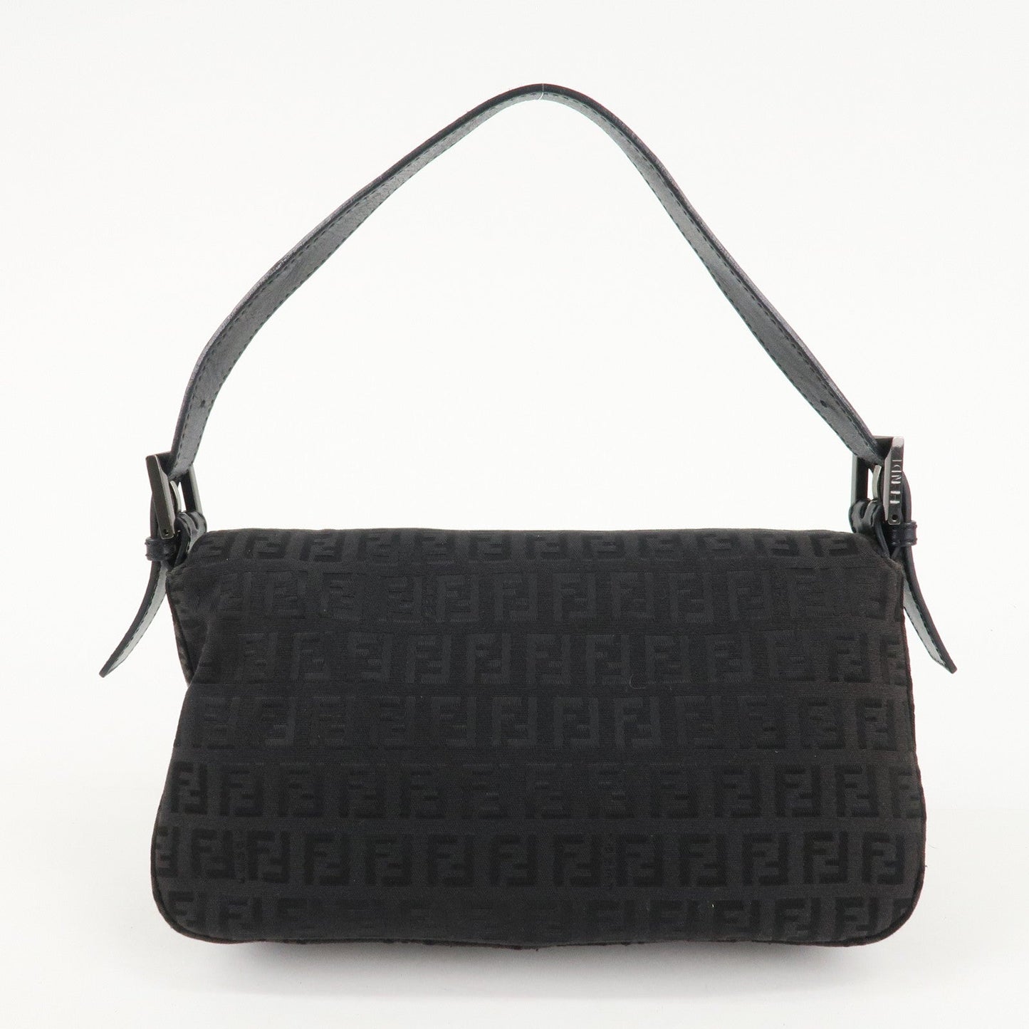 FENDI Mamma Baguette Zucchino Canvas Leather Shoulder Bag 8BR003  d