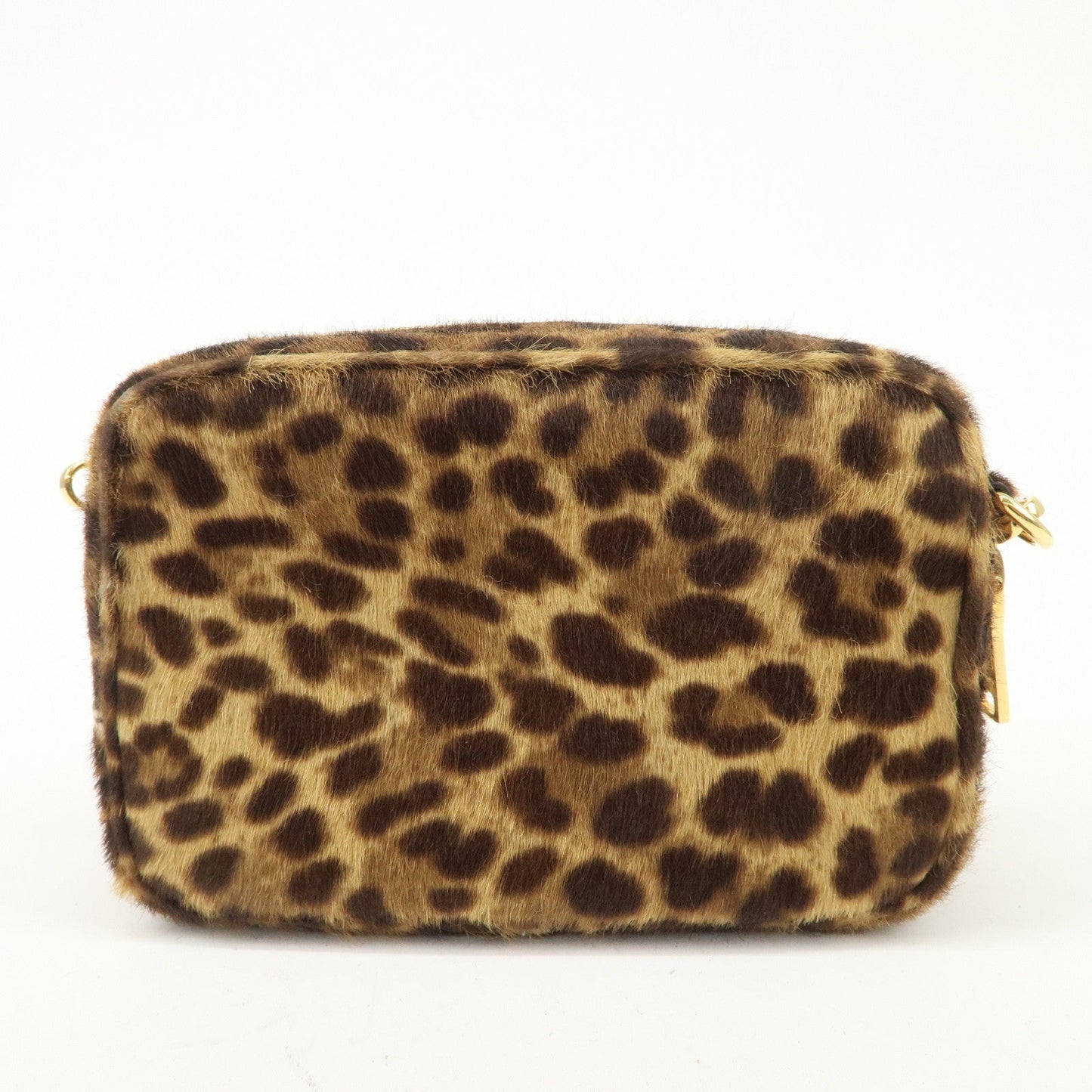 PRADA Logo Unborn Calf Shoulder Bag Pouch Brown 1NF674  d