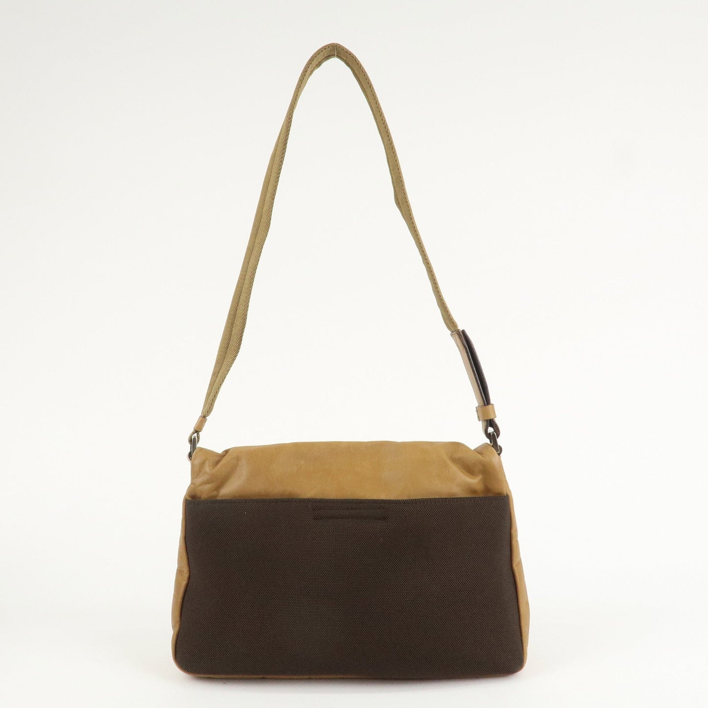 Prada Leather Nylon Suede Shoulder Bag Romantic Leaf B9608 Brown  d