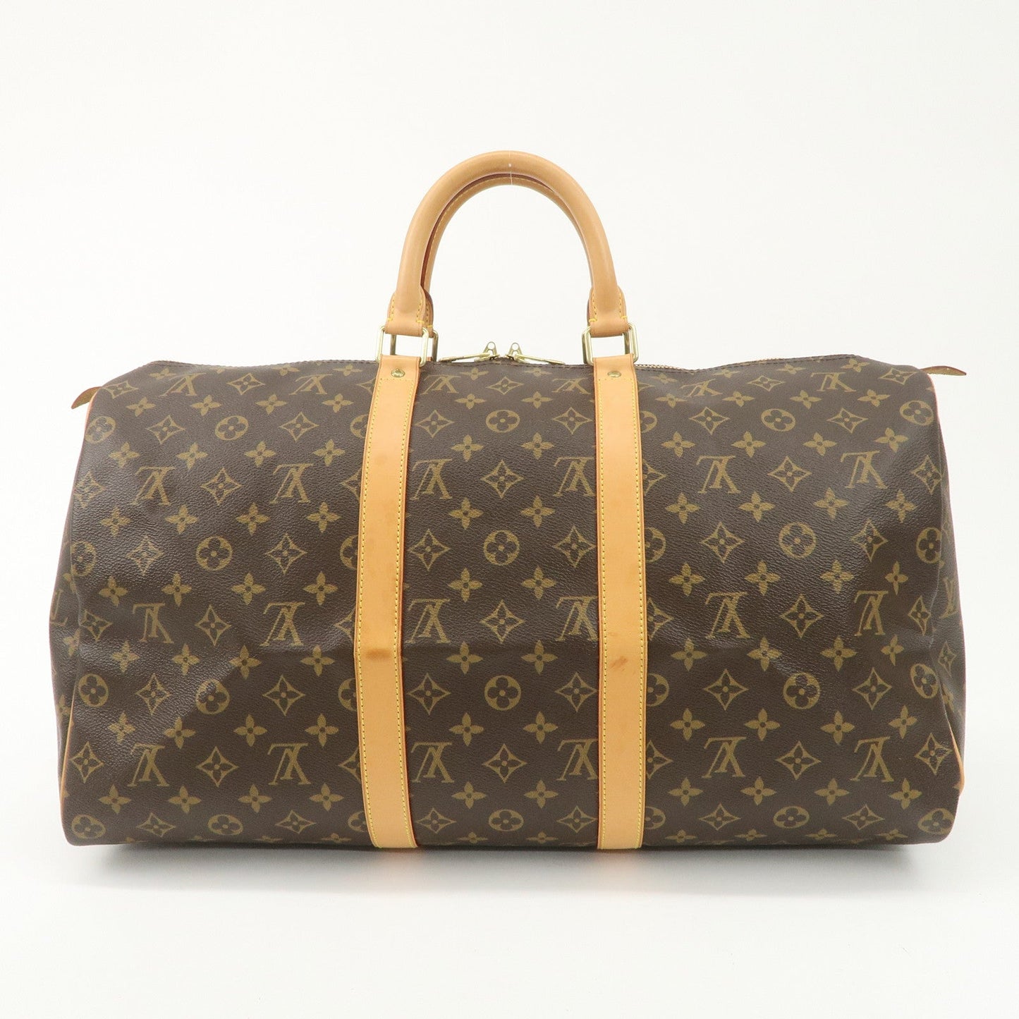 Louis Vuitton Monogram Keep All 50 Boston Bag Brown M41426  d
