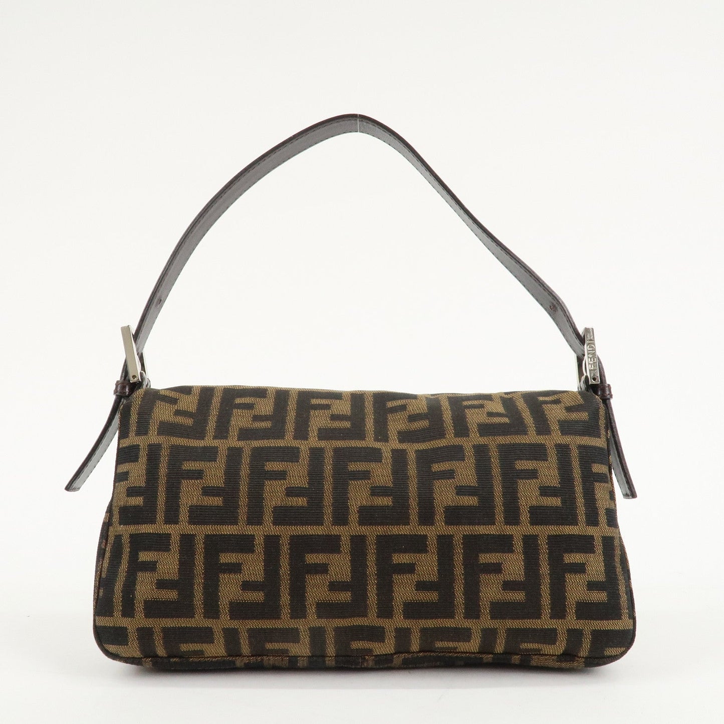 FENDI Mamma Baguette Zucca Canvas Leathr Shoulder Bag 214526424099  d