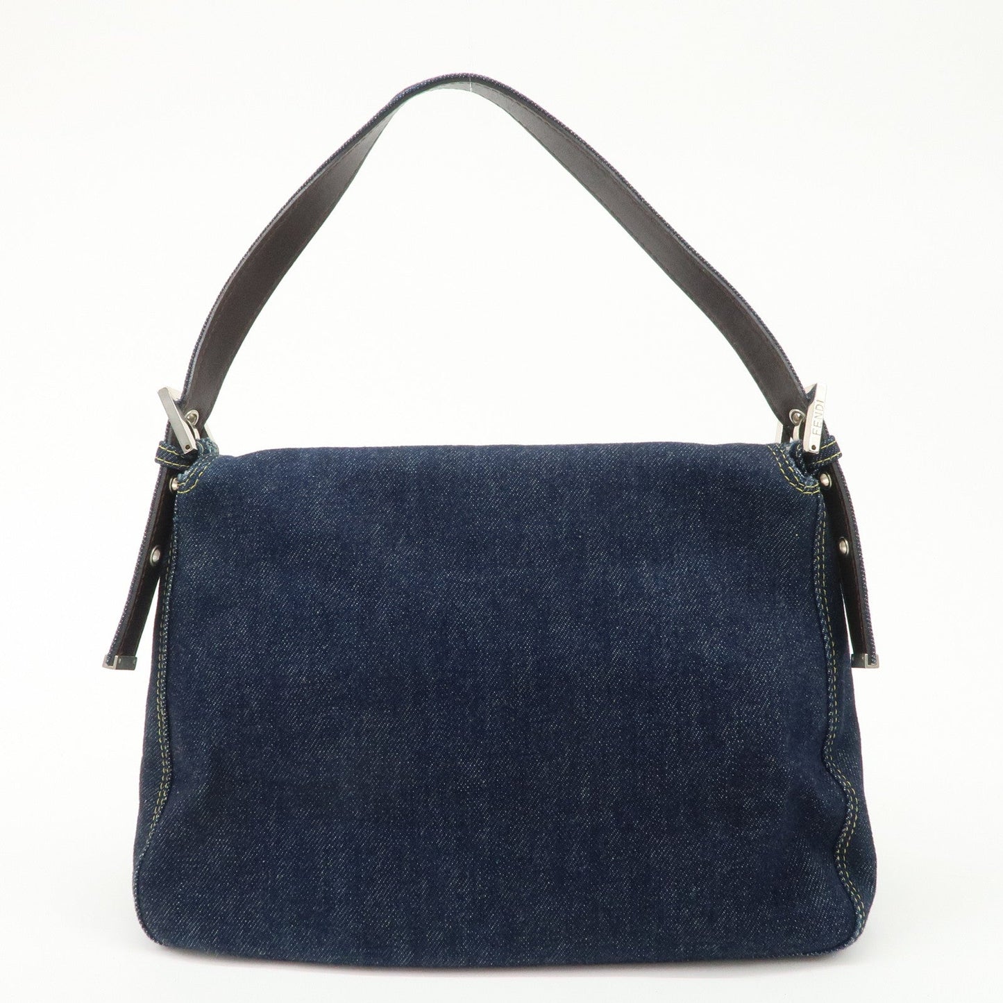 FENDI Denim Leather Mamma Baguette Shoulder Bag 26325  d
