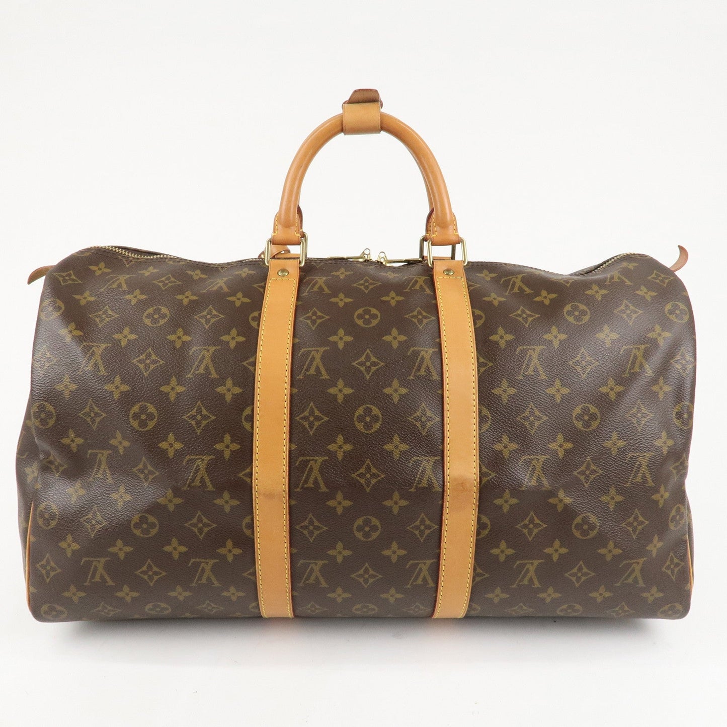 Louis Vuitton Monogram Keep All 50 Boston Bag Brown M41426  d