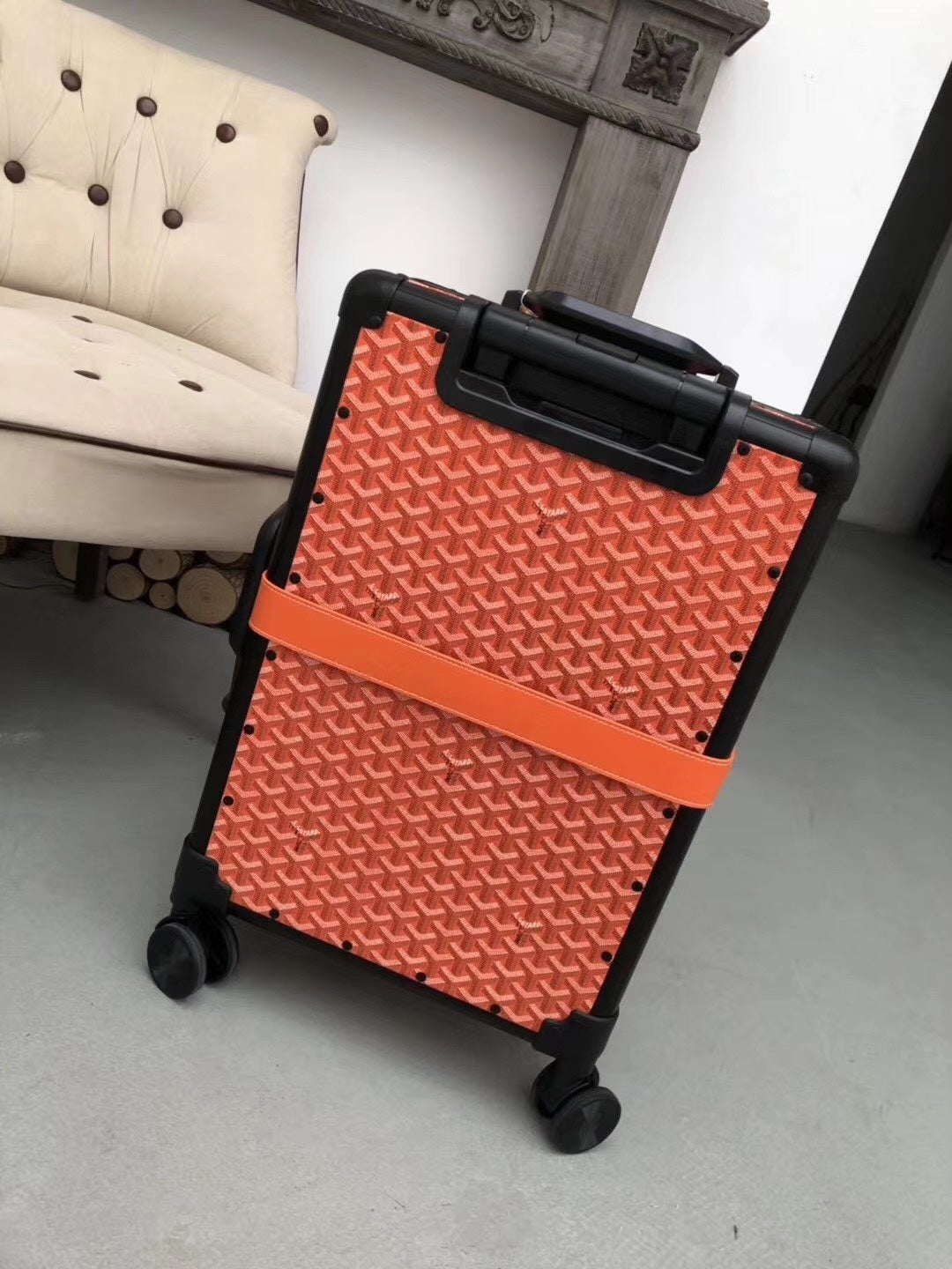 Goyard Rolling Vali Orange For Men, LuGucciage 20in/51cm Top Quality