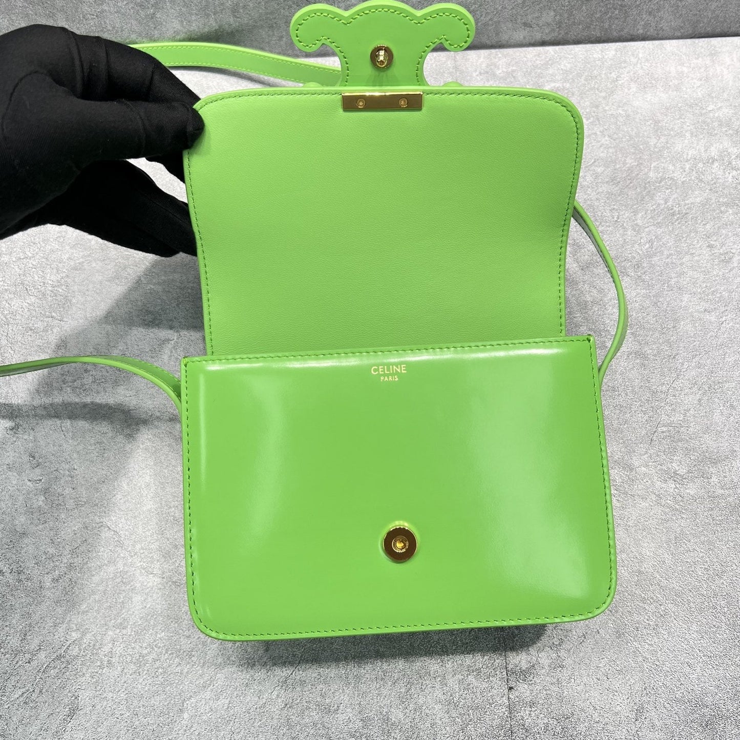 Top Quality Mini Classique Cuir Triomphe Bag Green For Women 7.1in/18cm